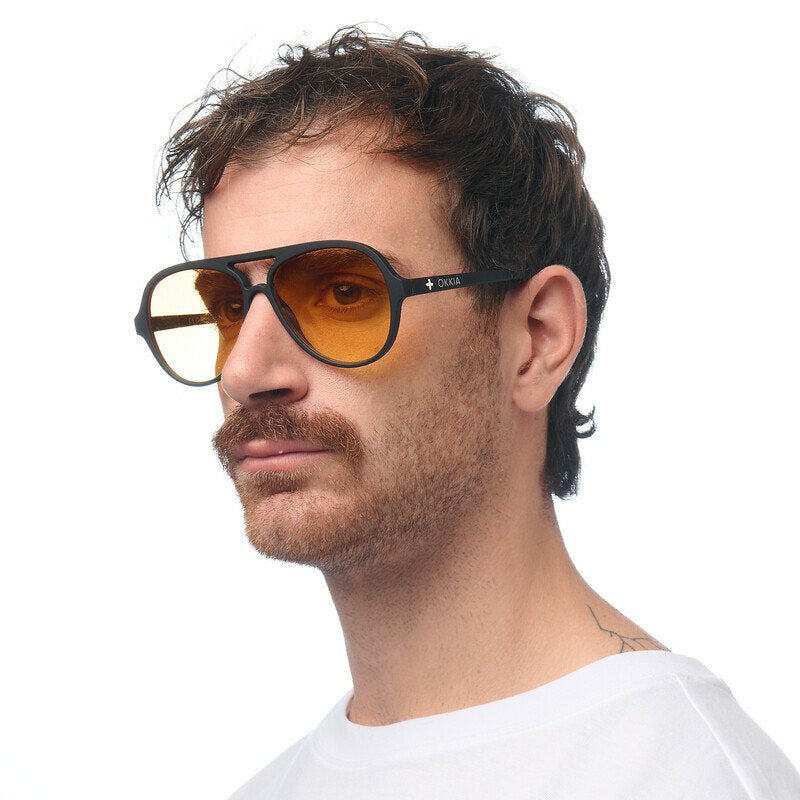 Okkia Alessio Unisex Güneş Gözlüğüsiyah / Lens : Sarı