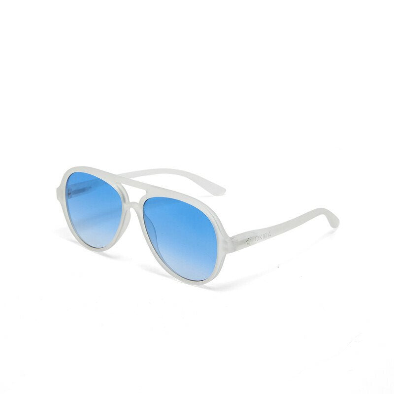 Okkia Alessio Unisex Güneş Gözlüğütransparan Beyaz / Lens: Mavi