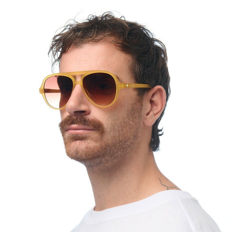 Okkia Alessio Unisex Güneş Gözlüğütransparan Sarı / Lens: Kahverengi Degrade