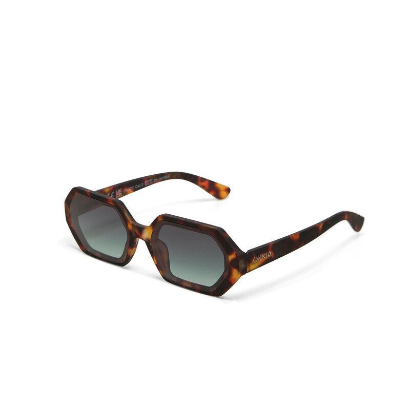 Okkia Andrea Altıgen Unisex Güneş Gözlüğühavana / Lens : Yeşil