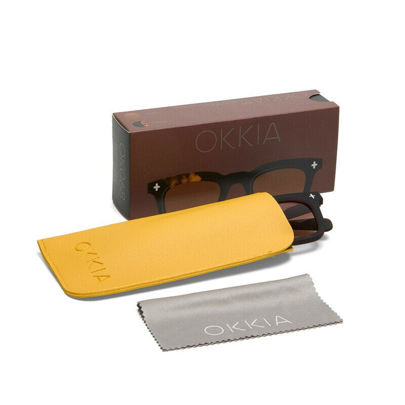 Okkia Firenze Unisex Güneş Gözlüğü Siyah Havana / Lens: Kahverengi Gradyan