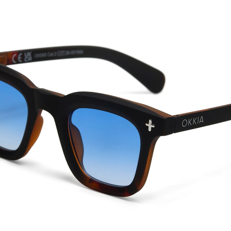 Okkia Firenze Unisex Güneş Gözlüğüsiyah Havana / Lens : Mavi