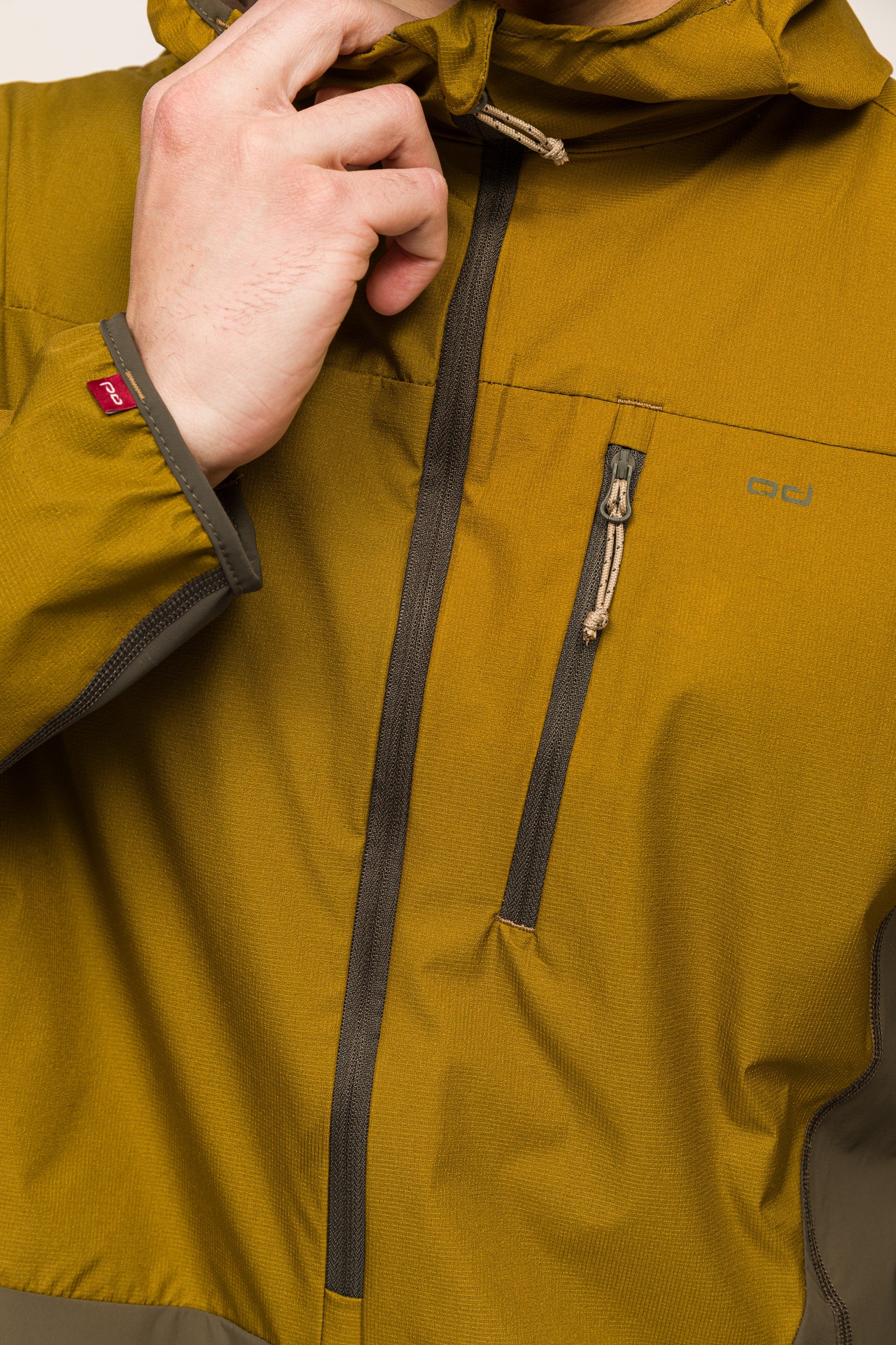 Airshell Rüzgar Ve Suya Dayanıklı Yarım Fermuar Anorak - Yağ Yeşili