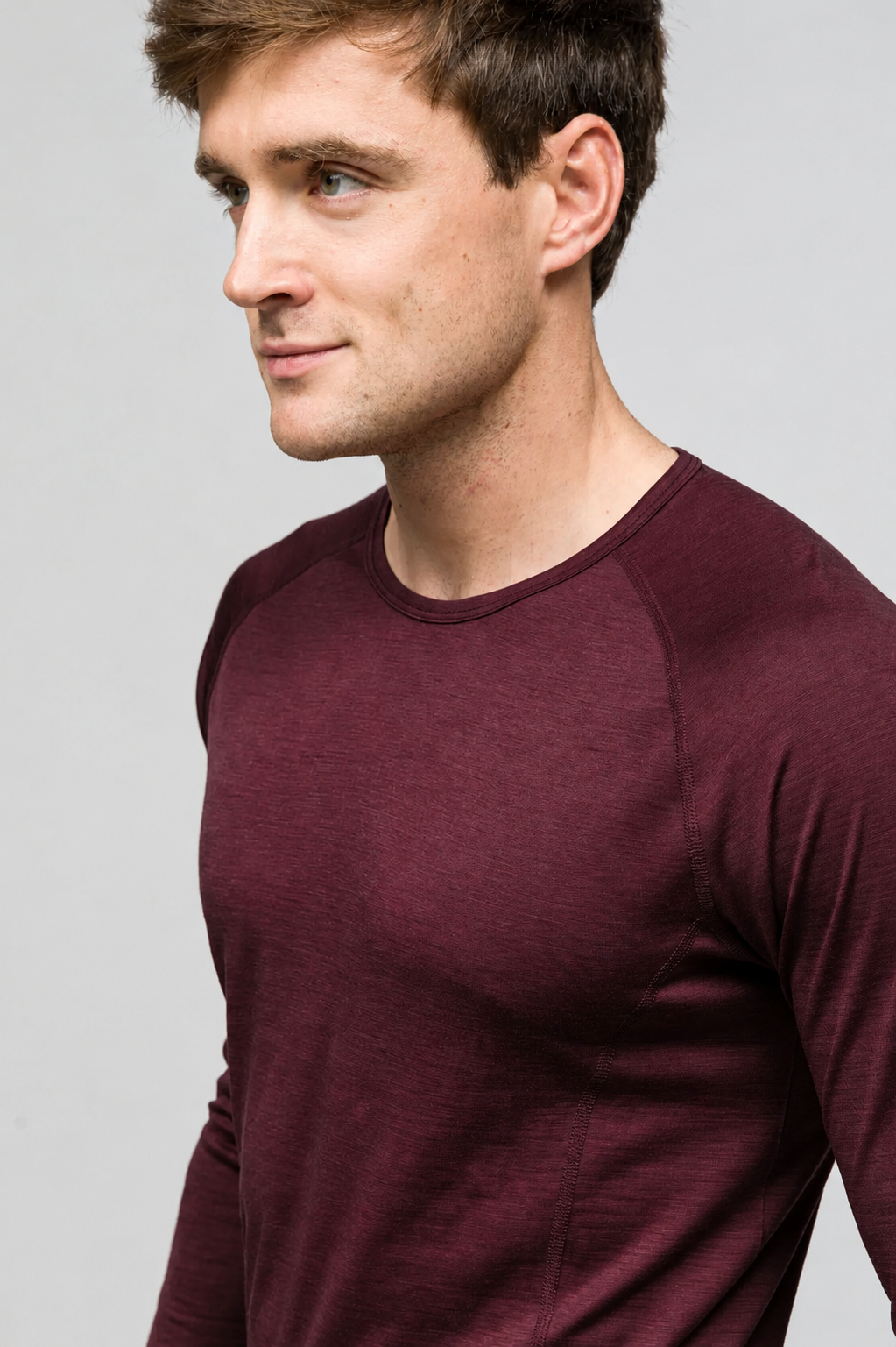All-Season %100 Merino Uzun Kollu T-Shirt 135 Gr - Bordo