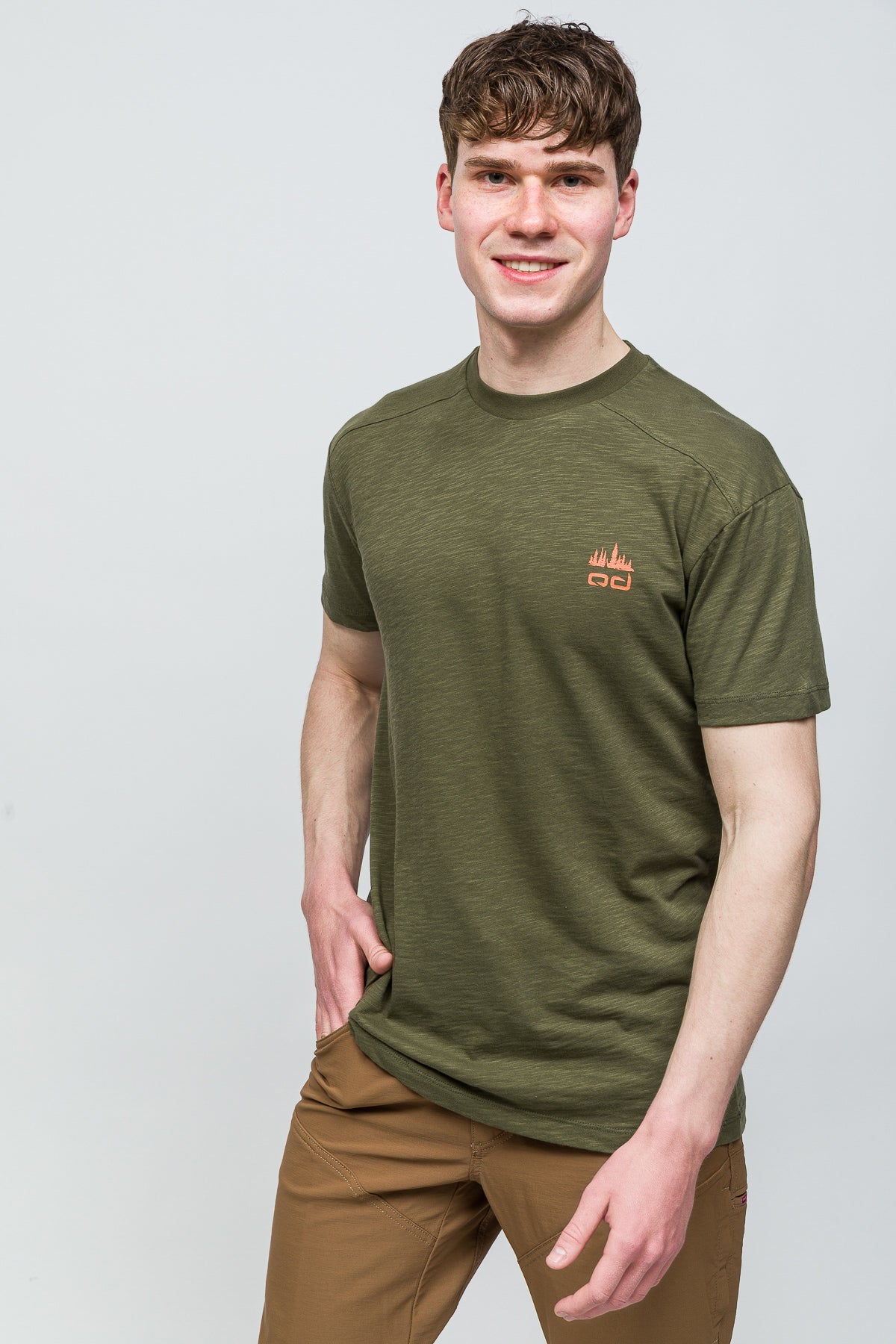 Traveller T-Shirt %100 Pamuk Printed - Haki
