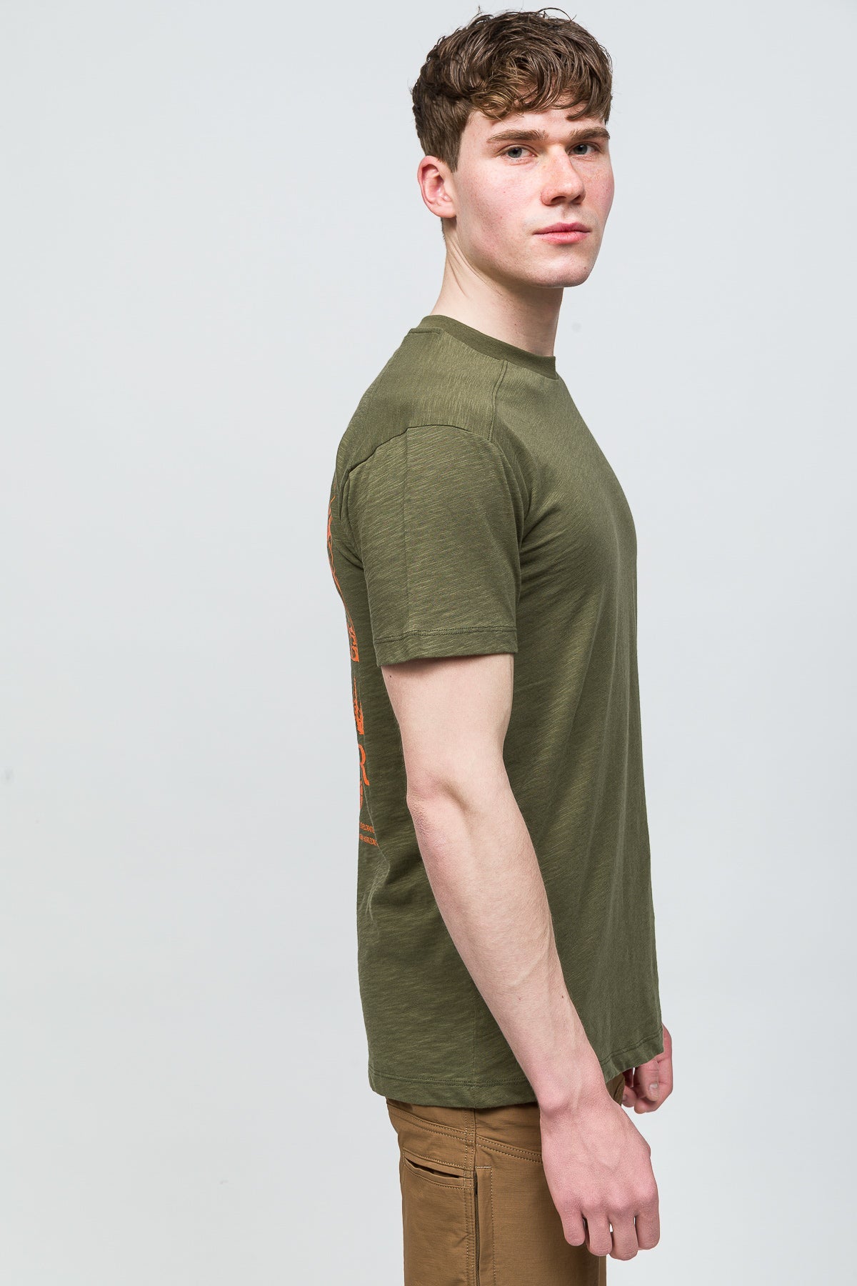 Traveller T-Shirt %100 Pamuk Printed - Haki