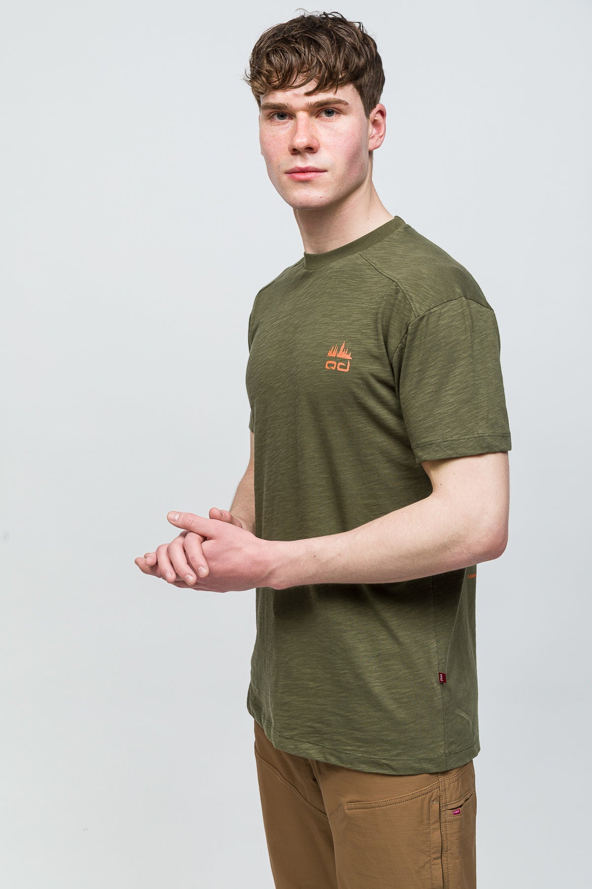 Traveller T-Shirt %100 Pamuk Printed - Haki