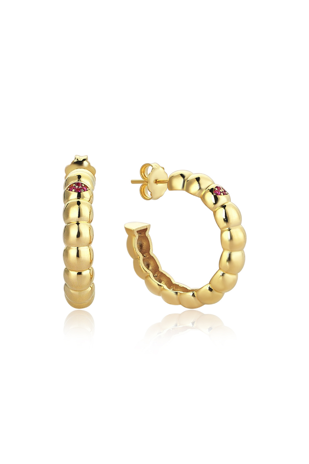 Odda75-Altın Kaplama 925 Ayar Gümüş Füreya Large Küpe Pembe-Küpe-1-Milagron.com