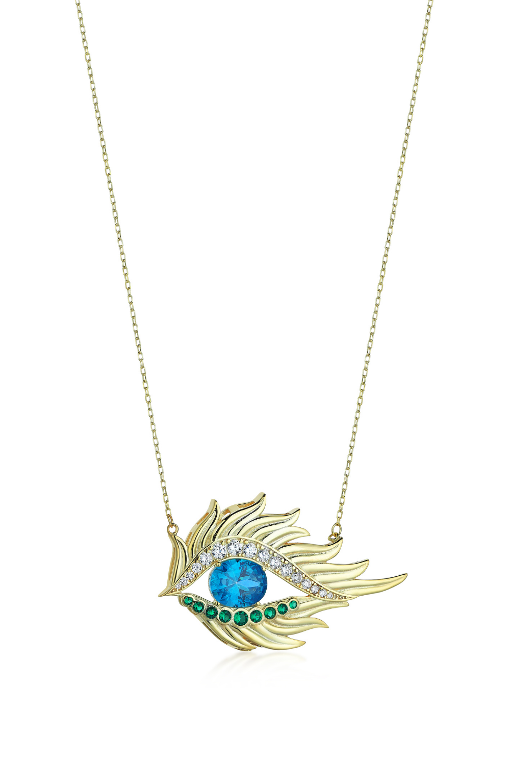 Odda75-Altın Kaplama 925 Ayar Gümüş Göz Kolye-Kolye-1-Milagron.com