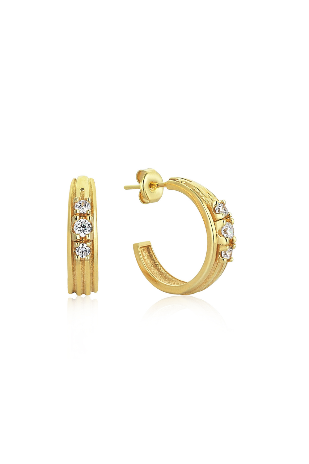 Odda75-Altın Kaplama 925 Ayar Gümüş Sherbet Küpe-Küpe-1-Milagron.com