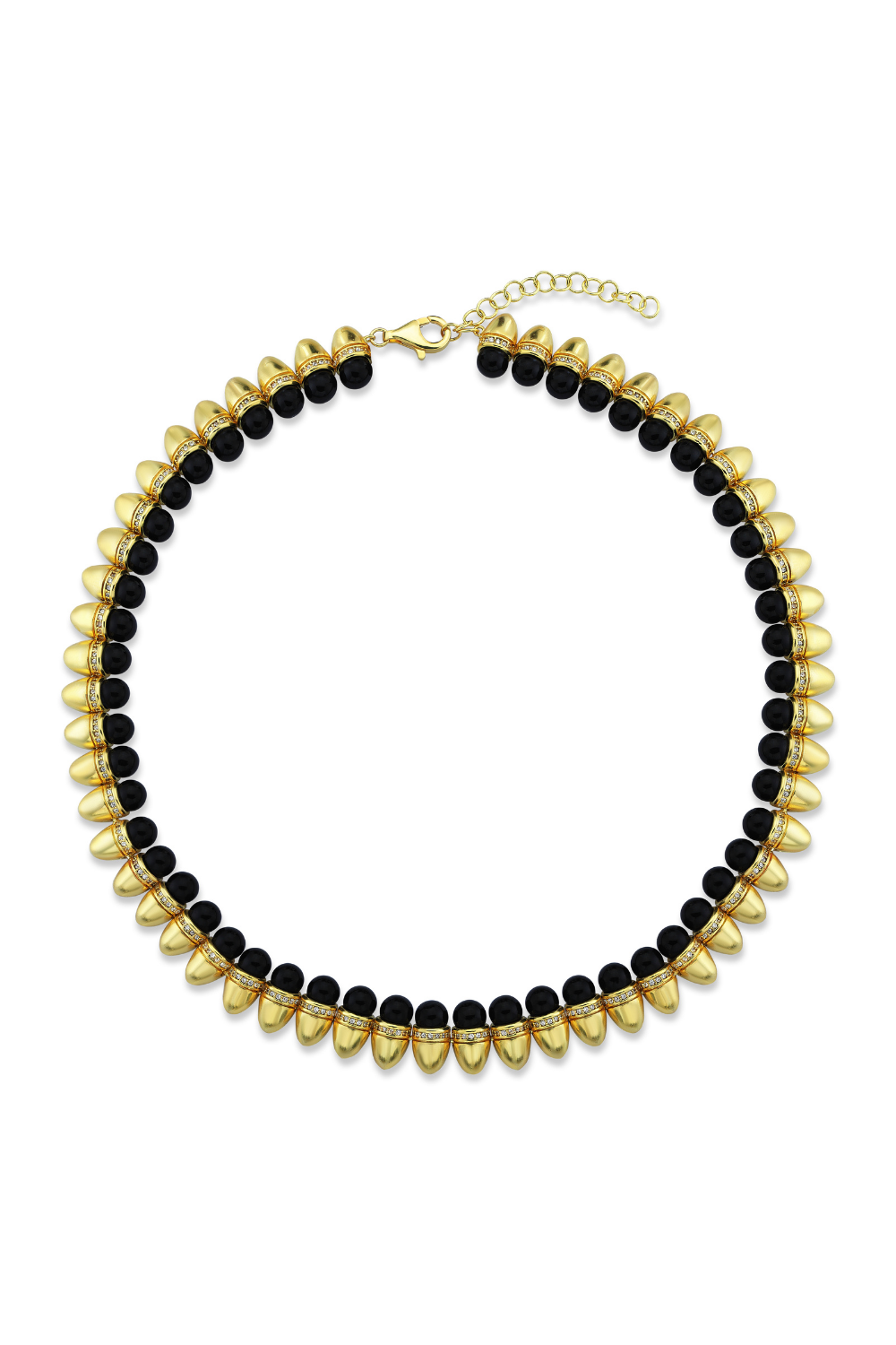 Odda75-Altın Kaplama Diana Siyah İnci Kolye-Kolye-1-Milagron.com