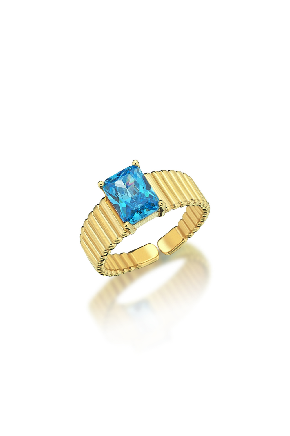 Odda75-Altın Kaplama Gümüş Aquamarine Rüya Yüzük-Yüzük-1-Milagron.com