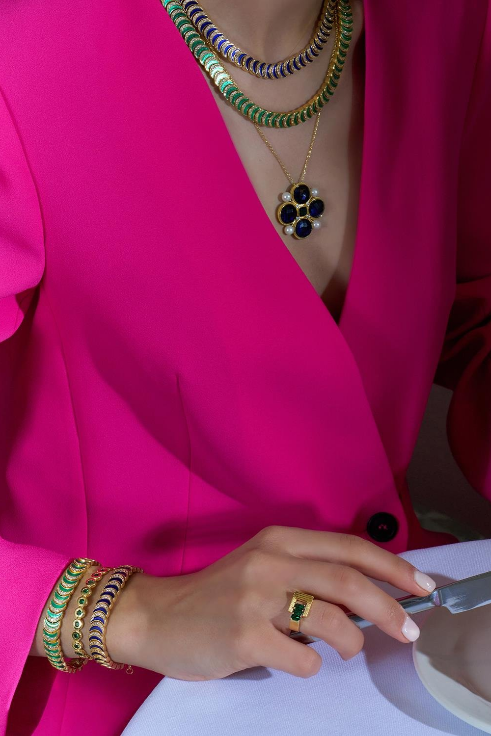 Odda75-Altın Kaplama Mihrimah Bileklik Lacivert-Bileklik-2-Milagron.com