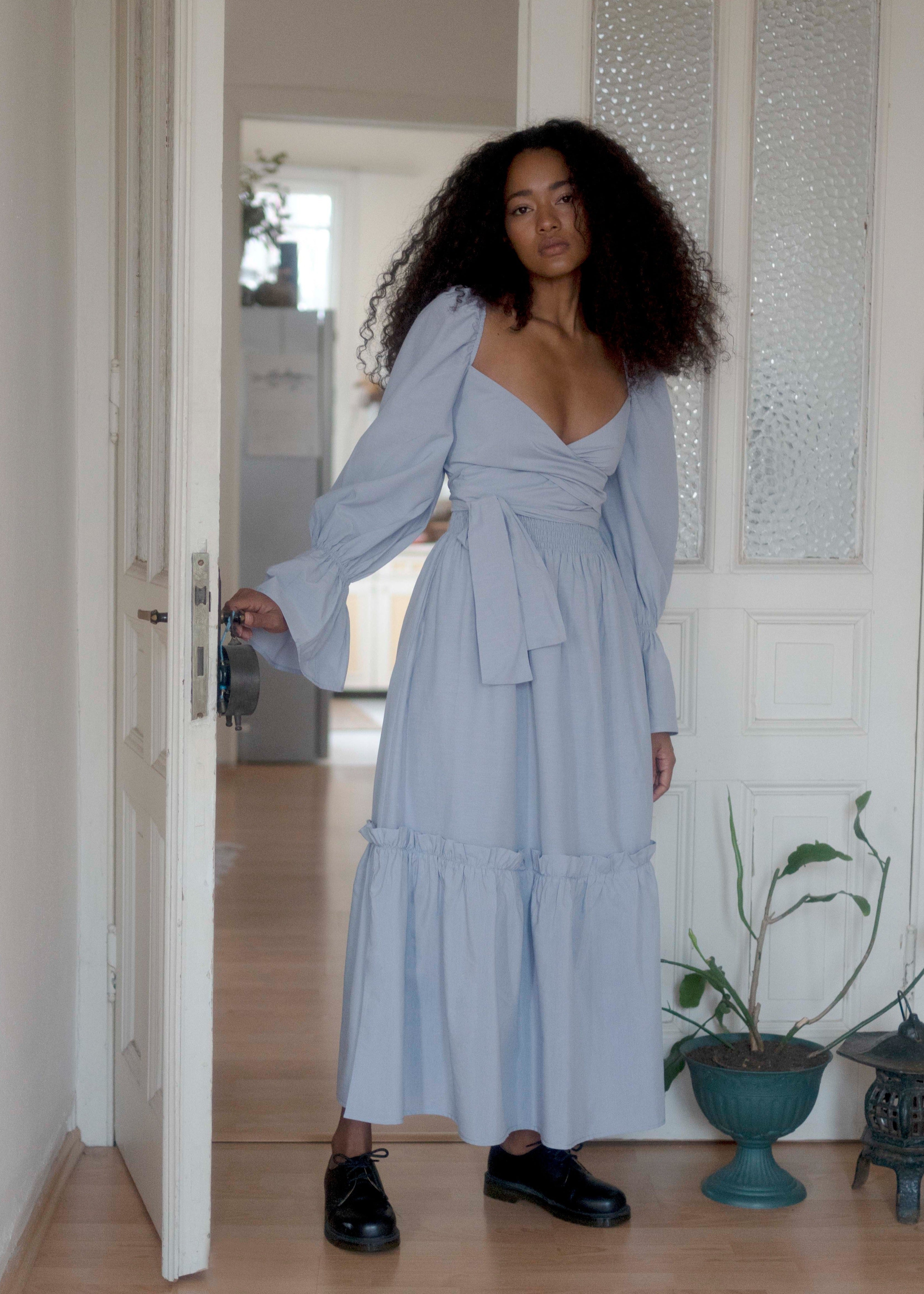 Oh Seven Days-Bailey Reversible Dress Periwinkle-1-Milagron.com