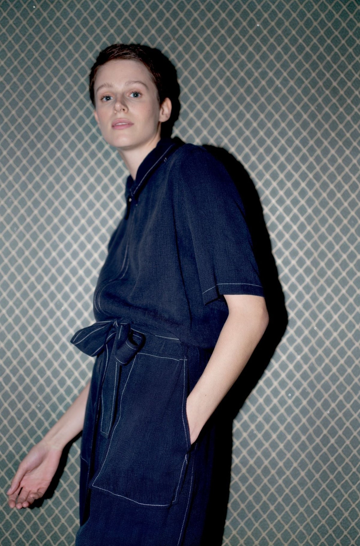 Oh Seven Days-Beatrice Boilersuit - Navy-Pantolon-2-Milagron.com