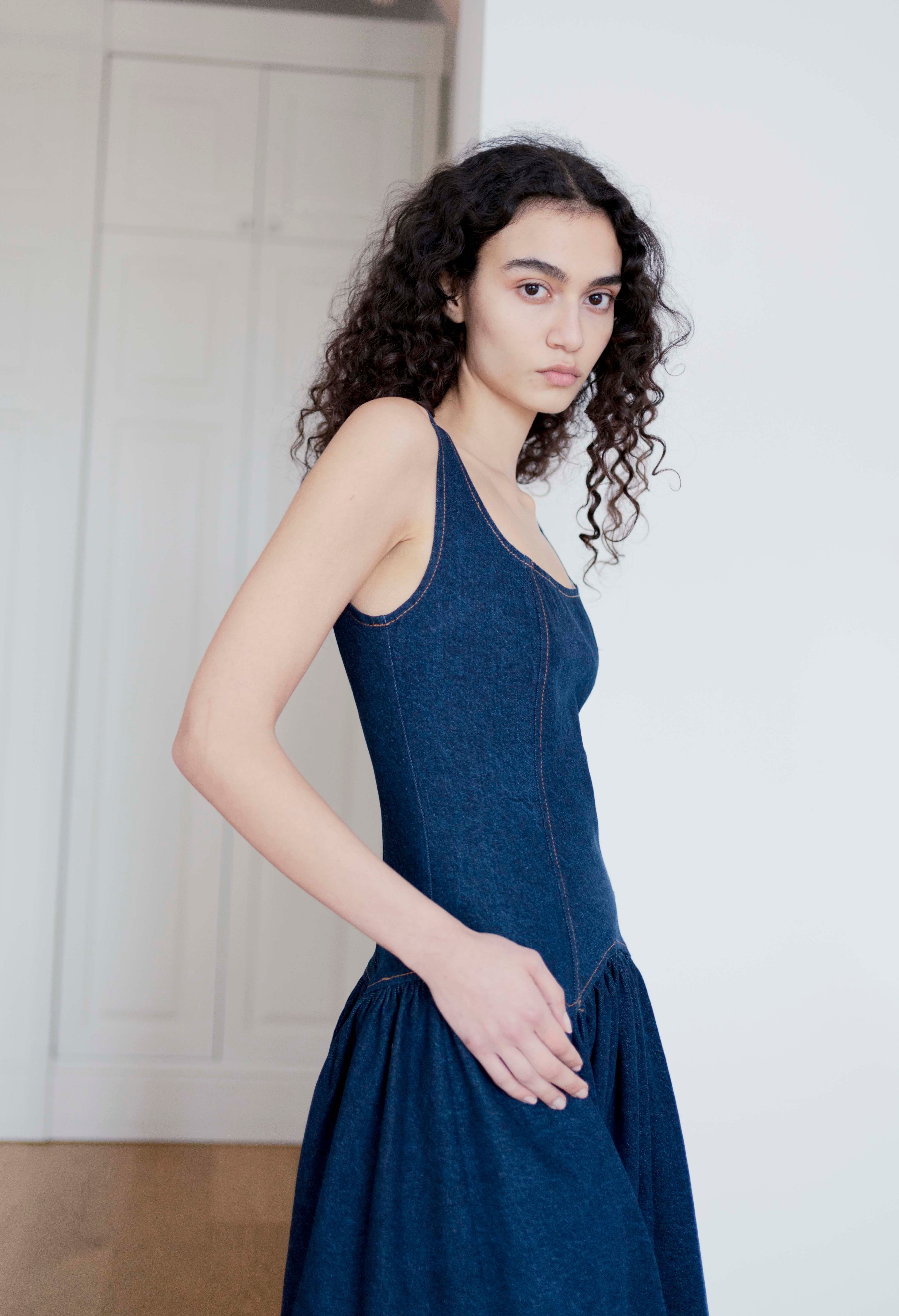 Oh Seven Days-Danielle Dress Dark Denim-2-Milagron.com