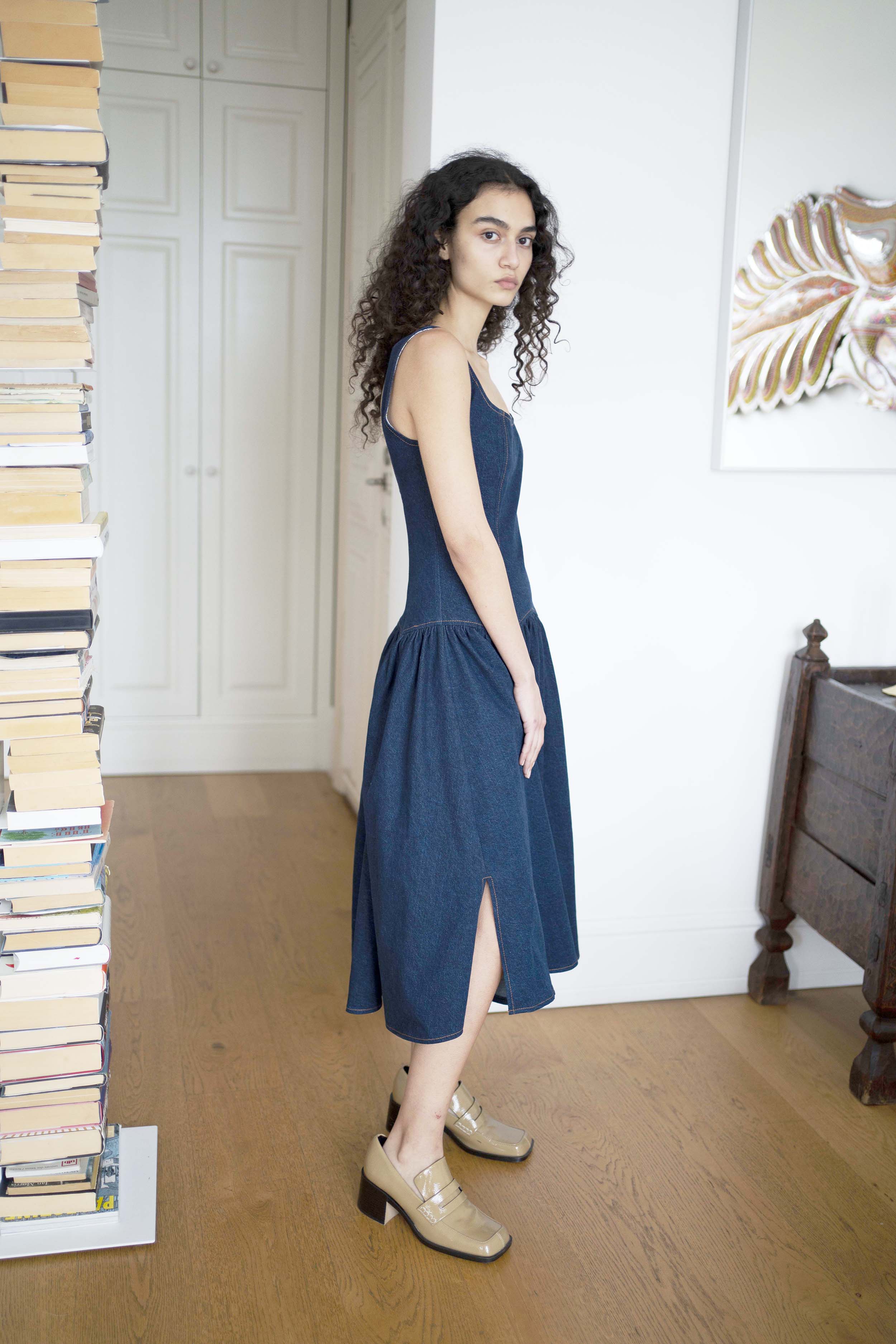 Oh Seven Days-Danielle Dress Dark Denim-4-Milagron.com