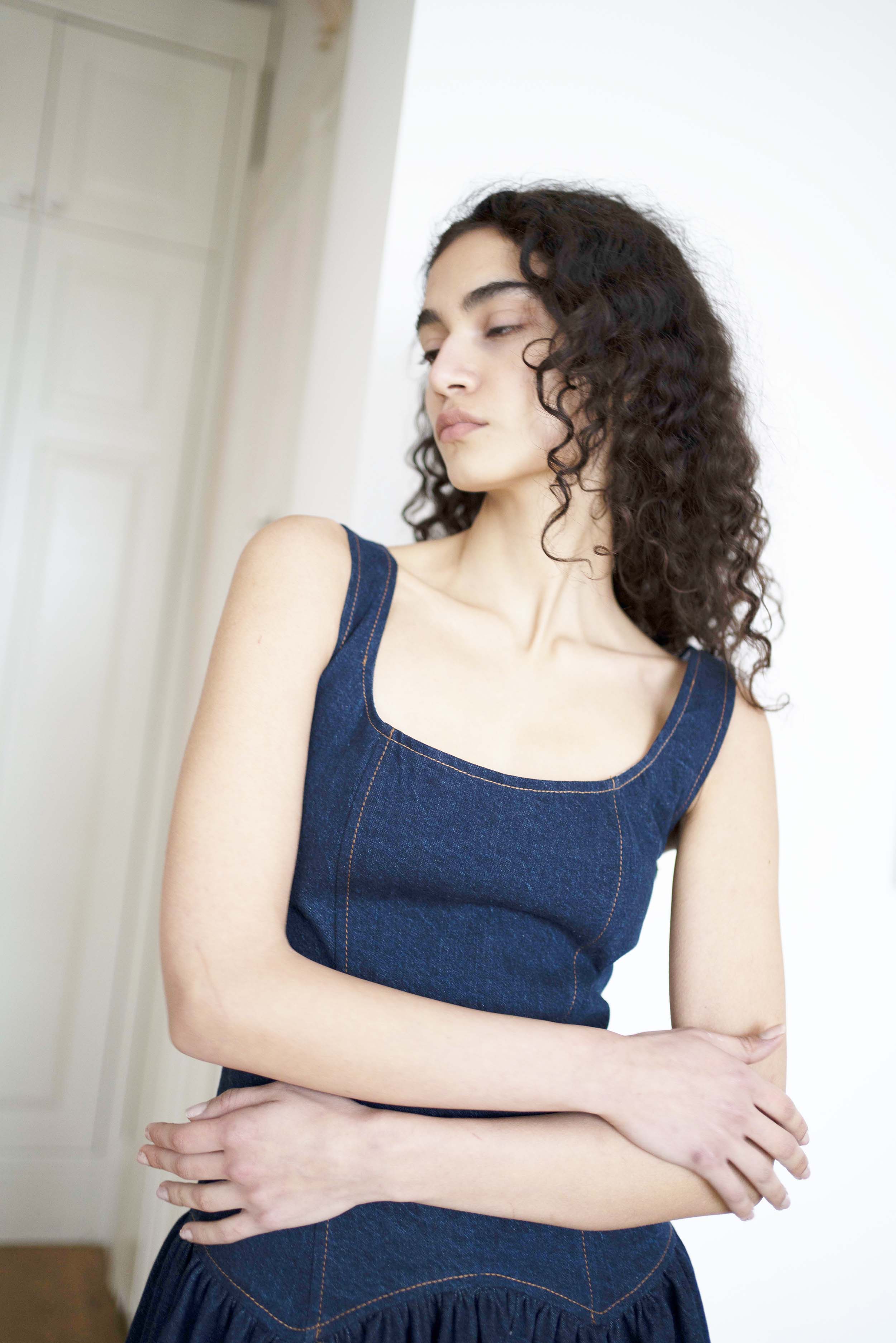 Oh Seven Days-Danielle Dress Dark Denim-5-Milagron.com