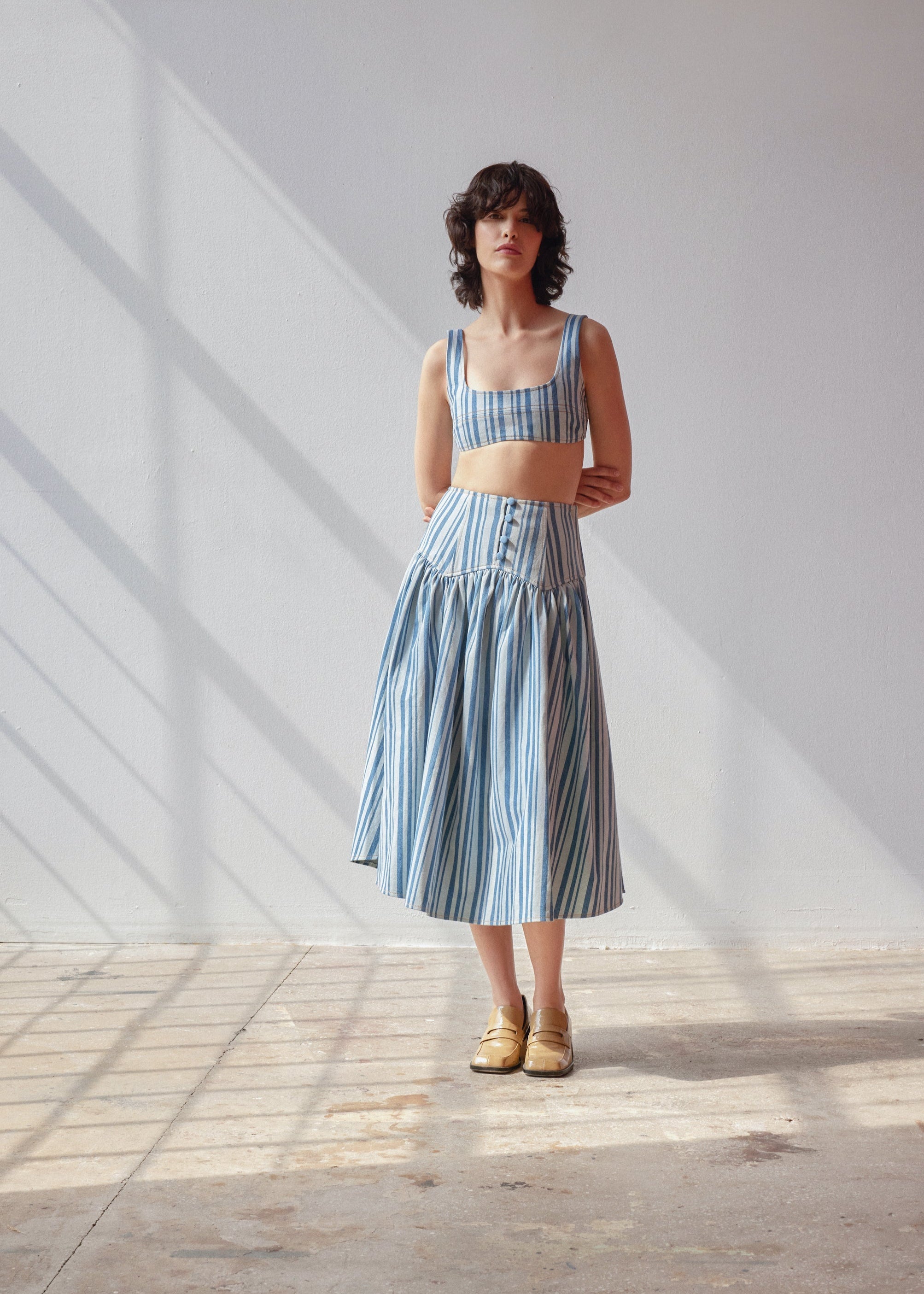 Oh Seven Days-Danielle Skirt Striped-1-Milagron.com