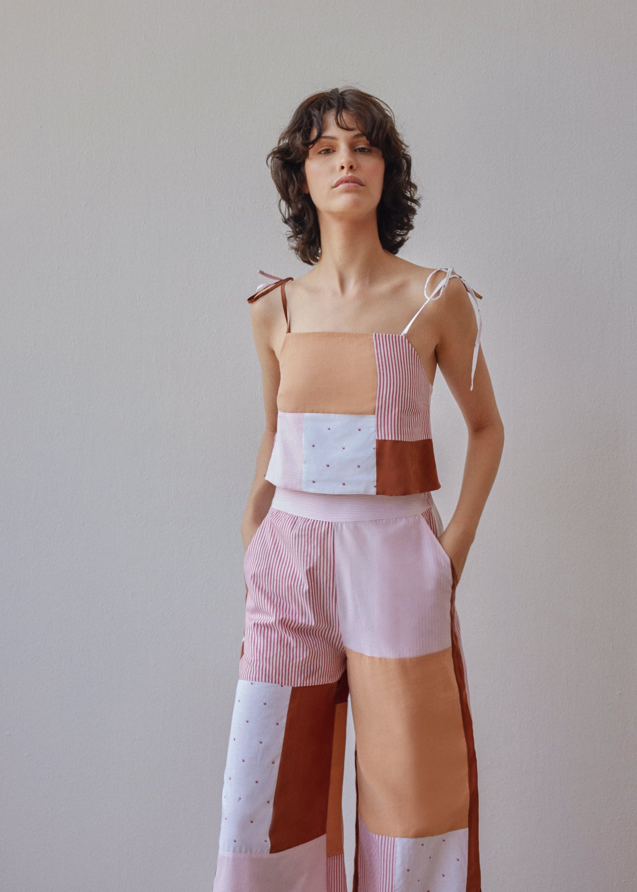 Oh Seven Days-Darcy Top Patchwork Pink-1-Milagron.com