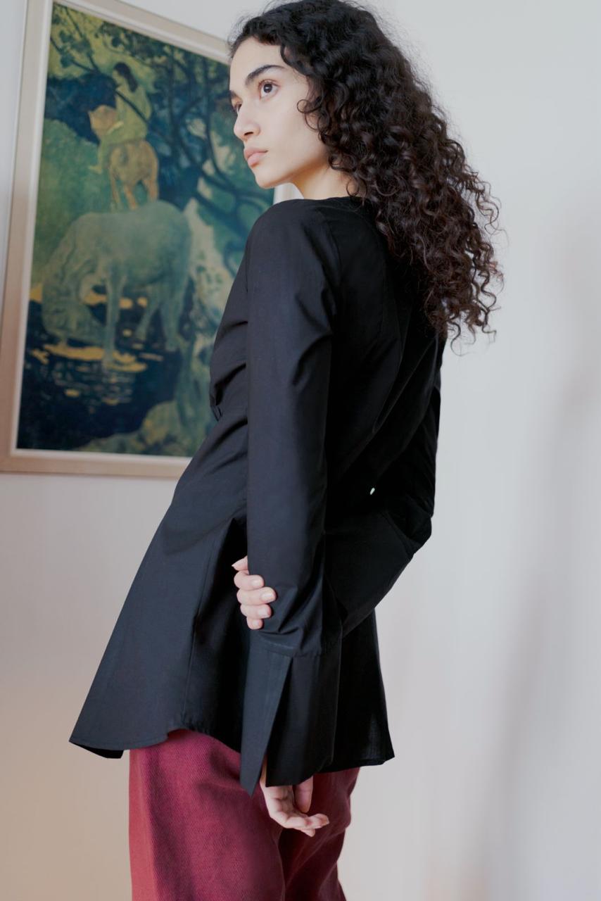 Oh Seven Days-Demi Blouse Black-4-Milagron.com