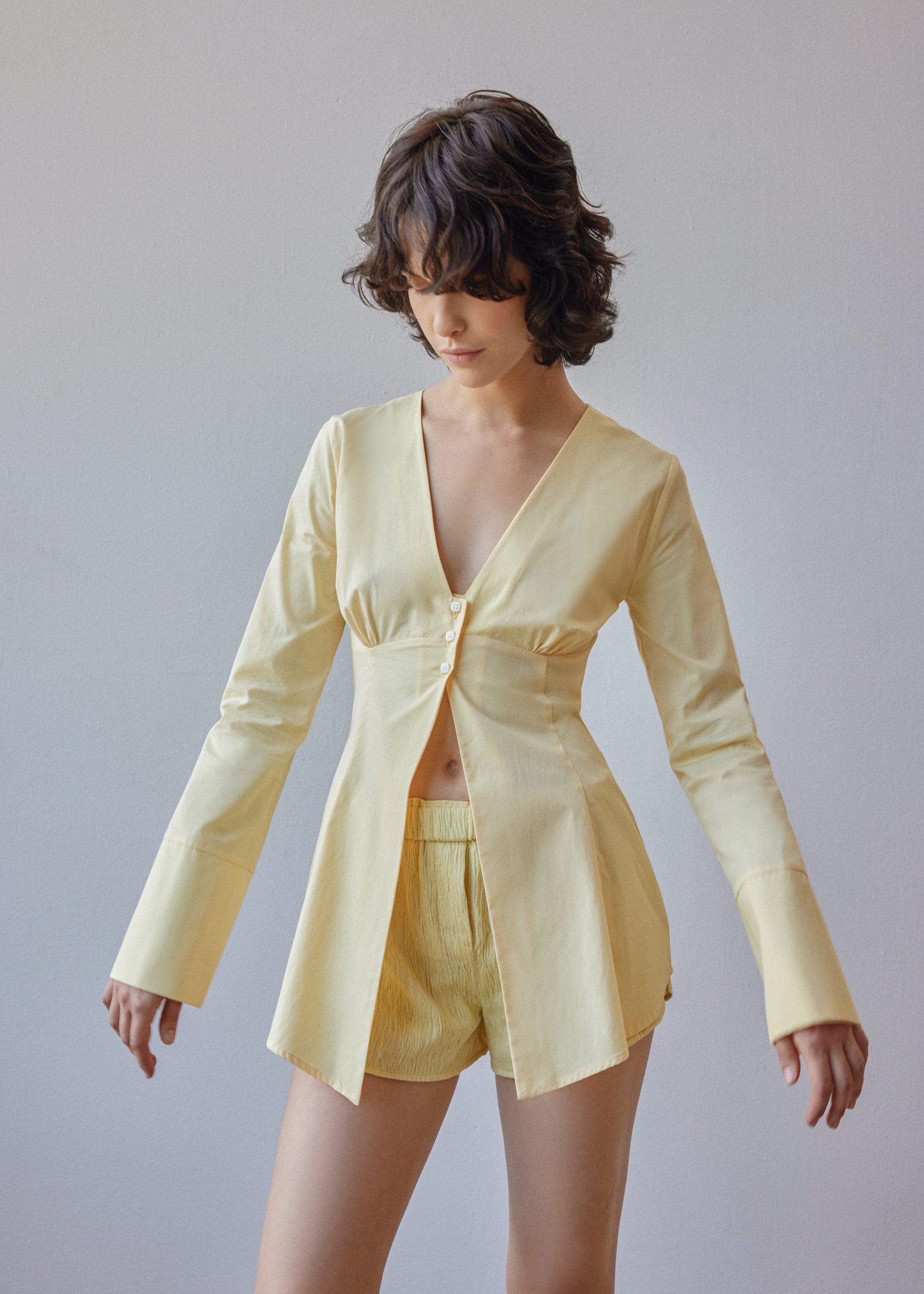 Oh Seven Days-Demi Blouse Yellow-1-Milagron.com