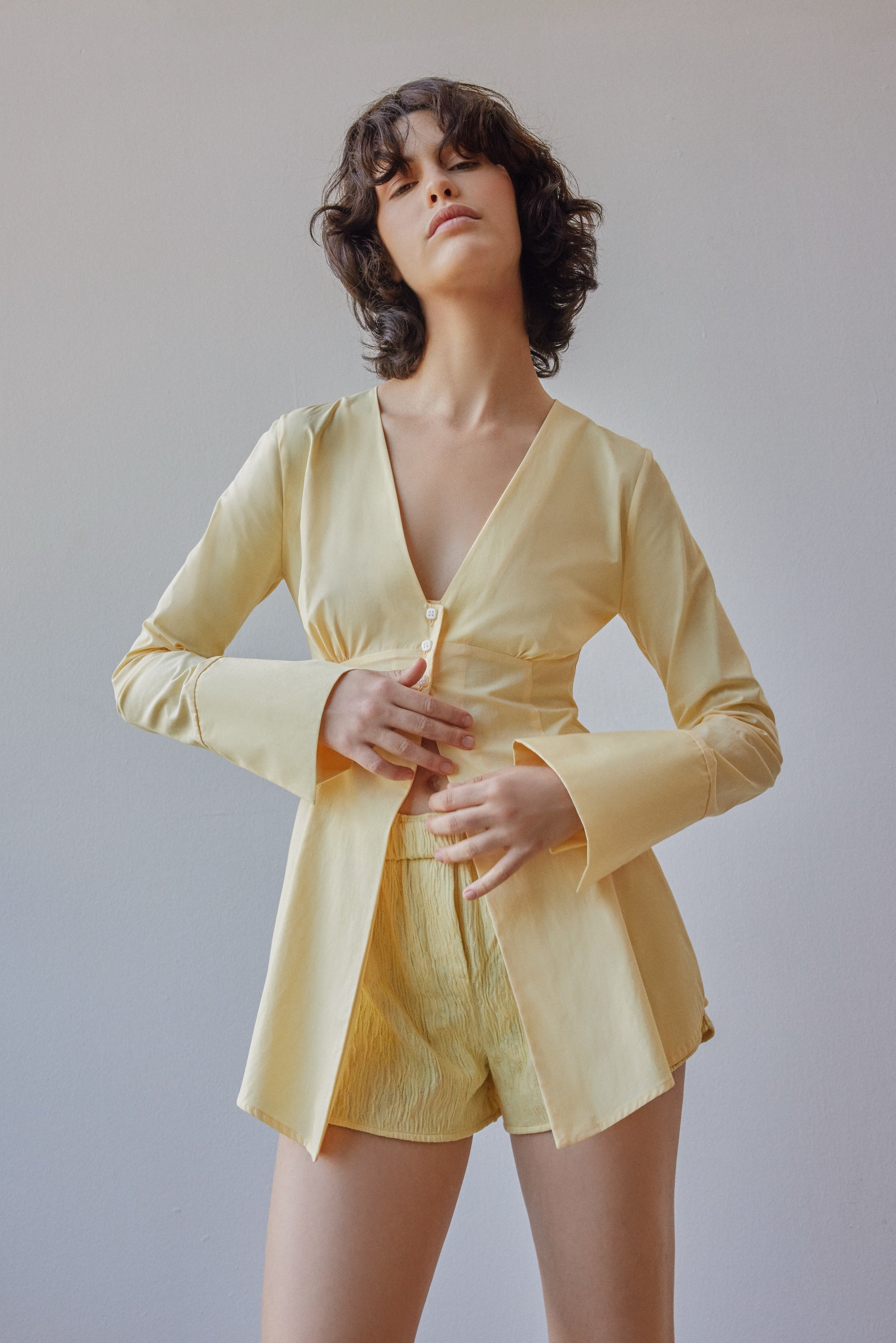 Oh Seven Days-Demi Blouse Yellow-5-Milagron.com