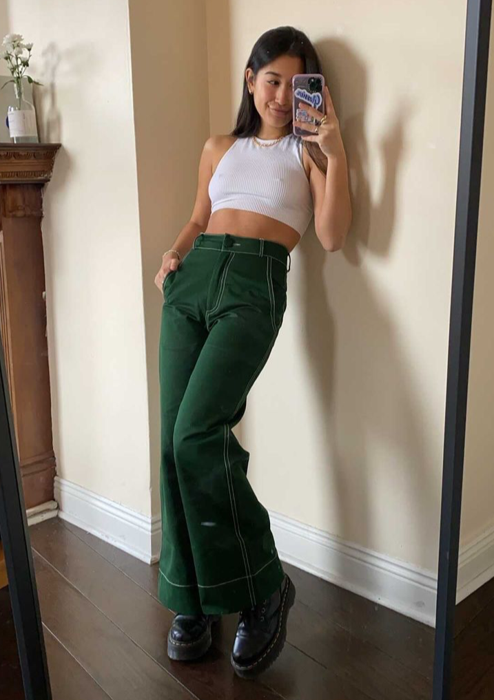 High Kick Trousers (Pine Green)