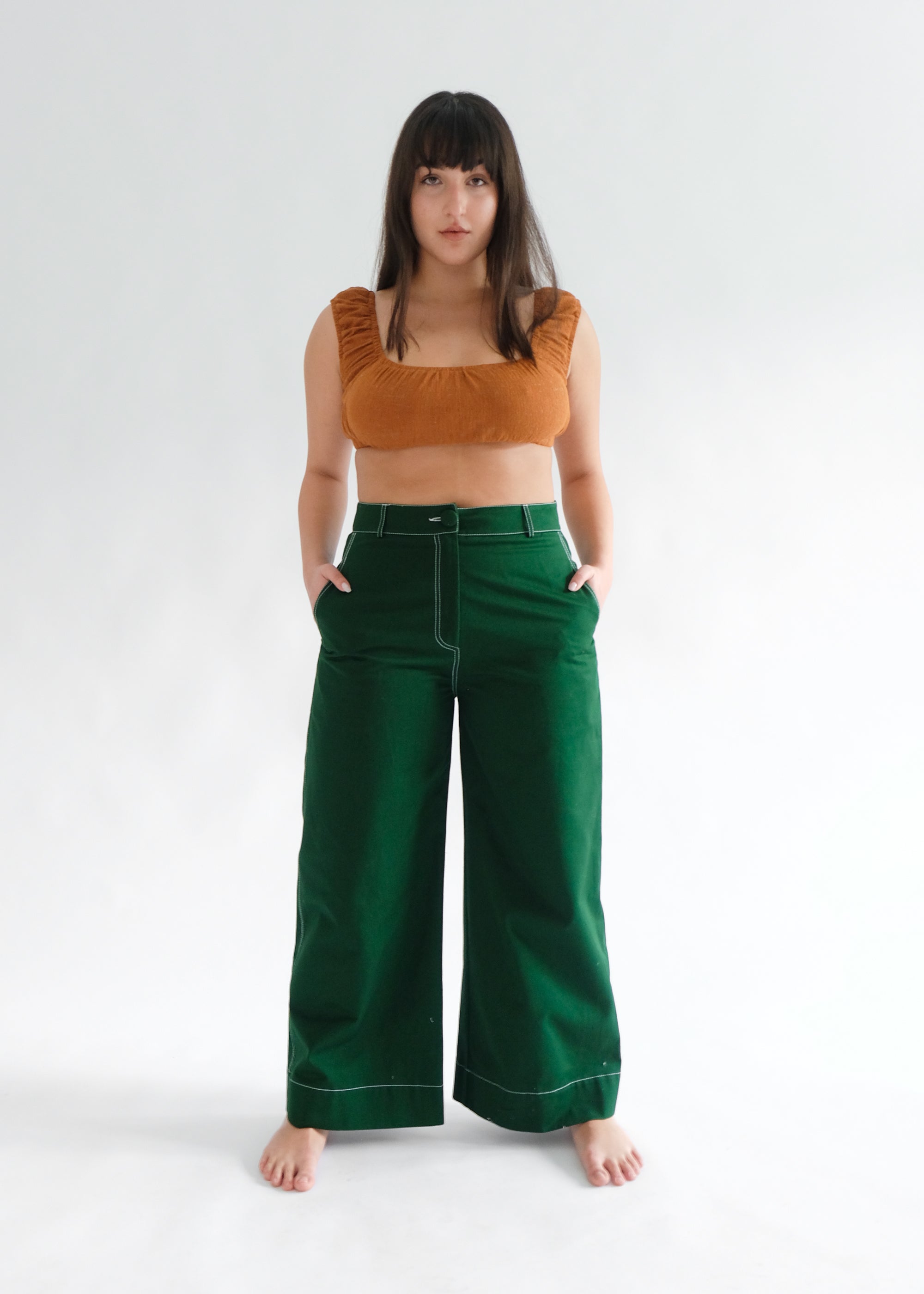 High Kick Trousers (Pine Green)