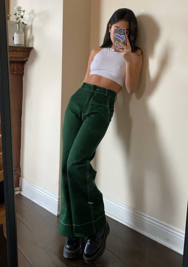 High Kick Trousers (Pine Green)