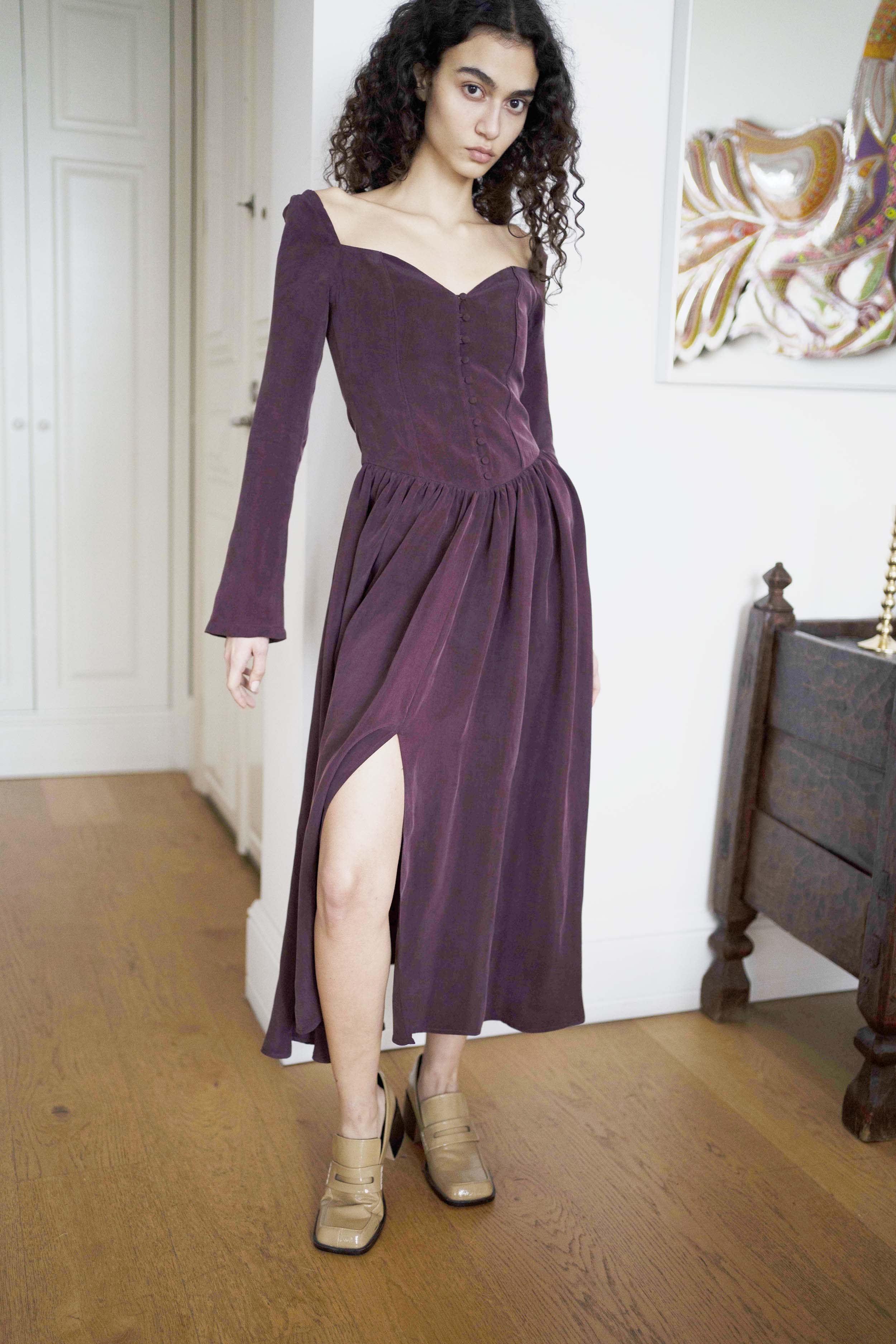 Oh Seven Days-Jessa Dress Burgundy-3-Milagron.com