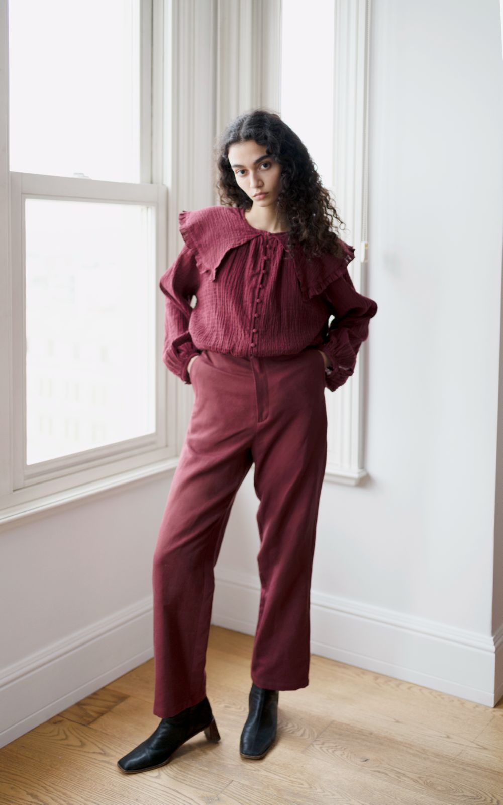 Oh Seven Days-Juliet Top Burgundy-6-Milagron.com