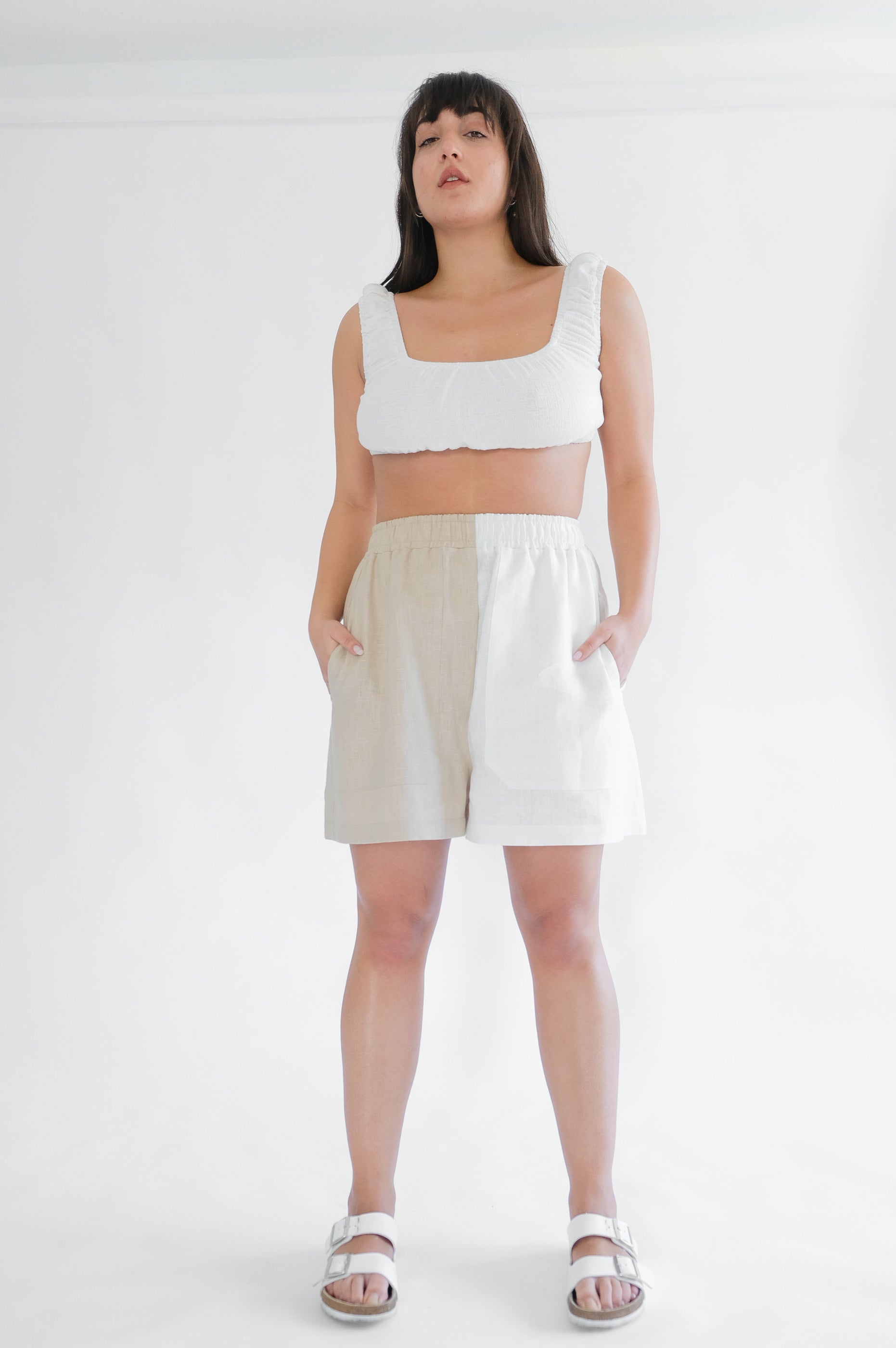 Nora Shirt ( White - Latte )