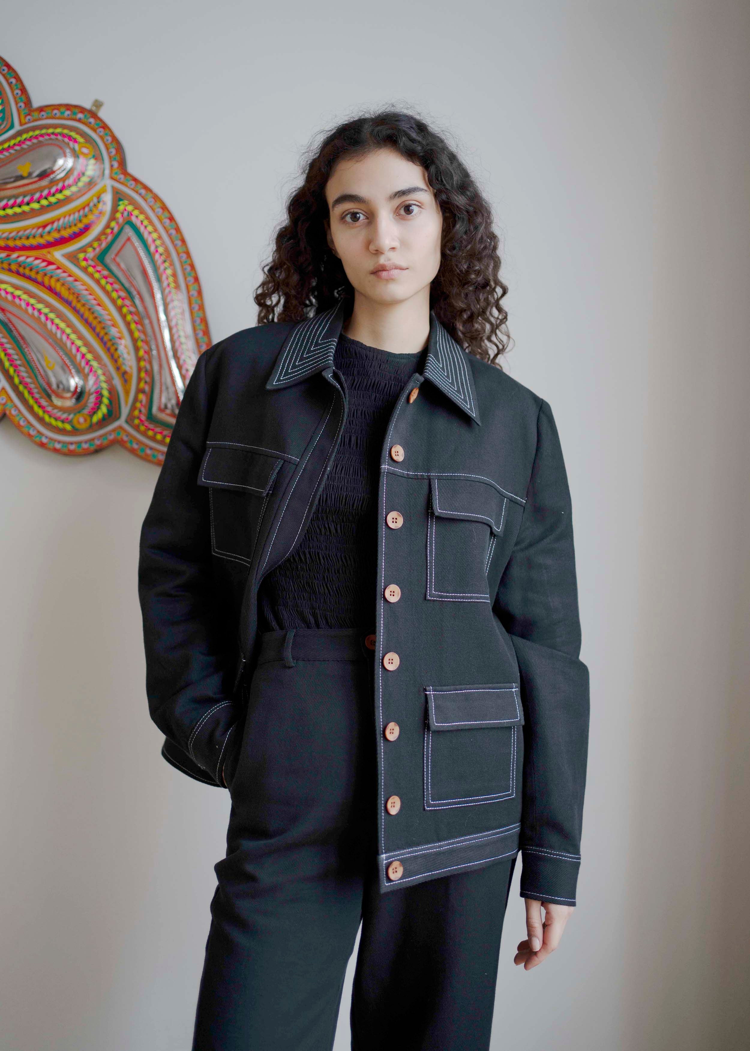 Oh Seven Days-Pick Pocket Jacket Black-1-Milagron.com