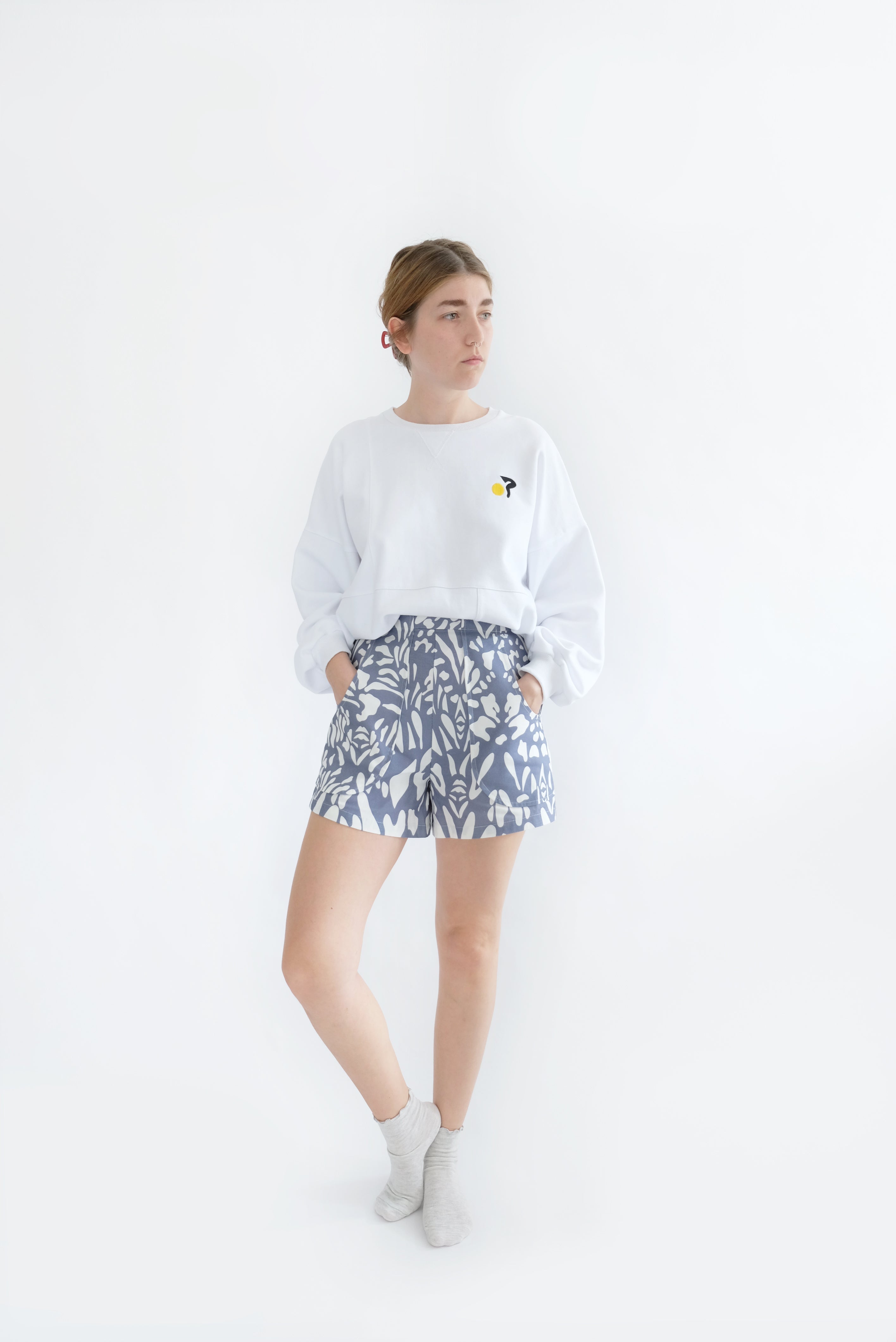 Oh Seven Days-Poche Shorts (Rosa Print)-Bottoms-6-Milagron.com