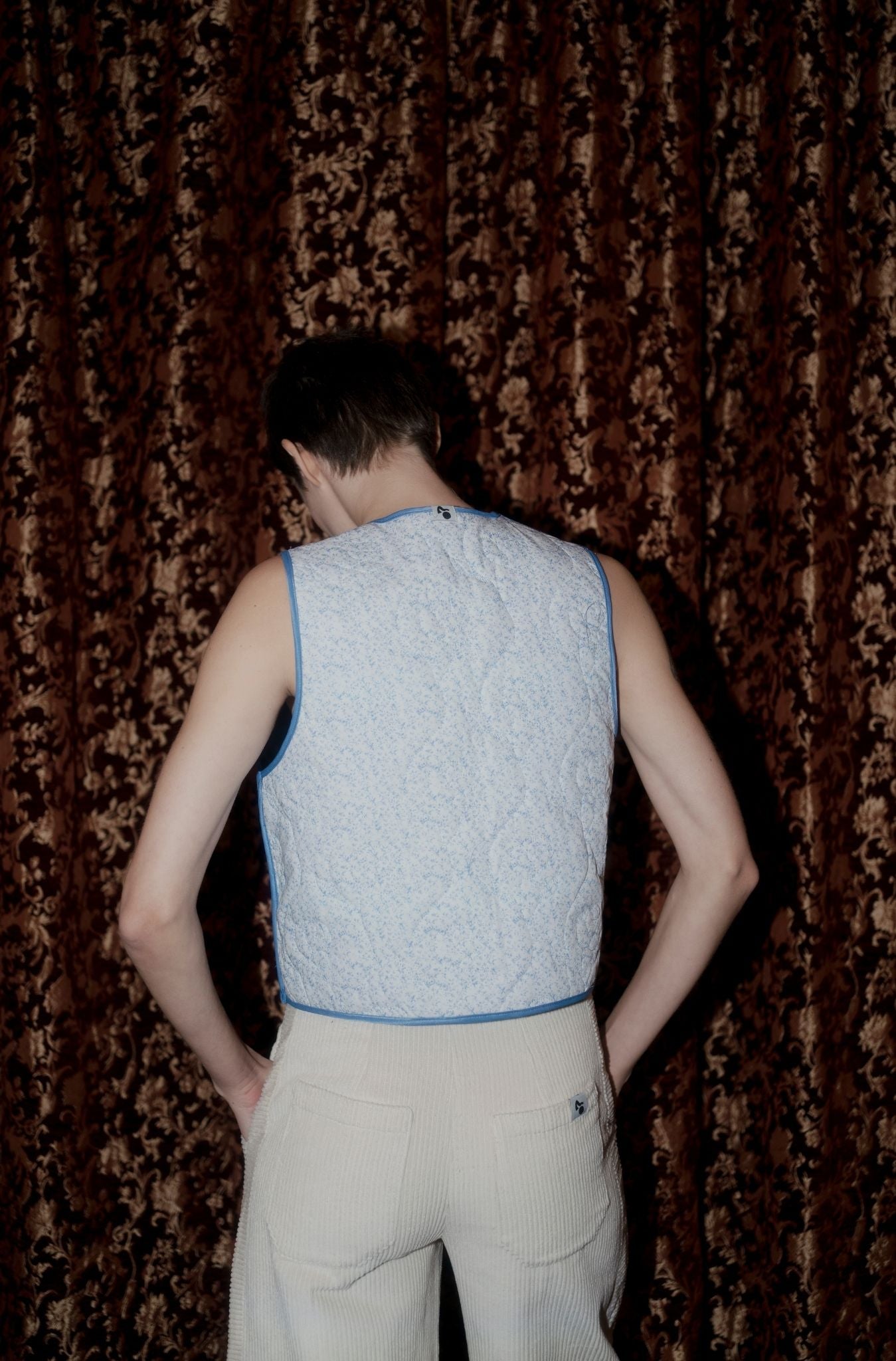 Oh Seven Days-Rose Vest Blue-Outerwear-2-Milagron.com