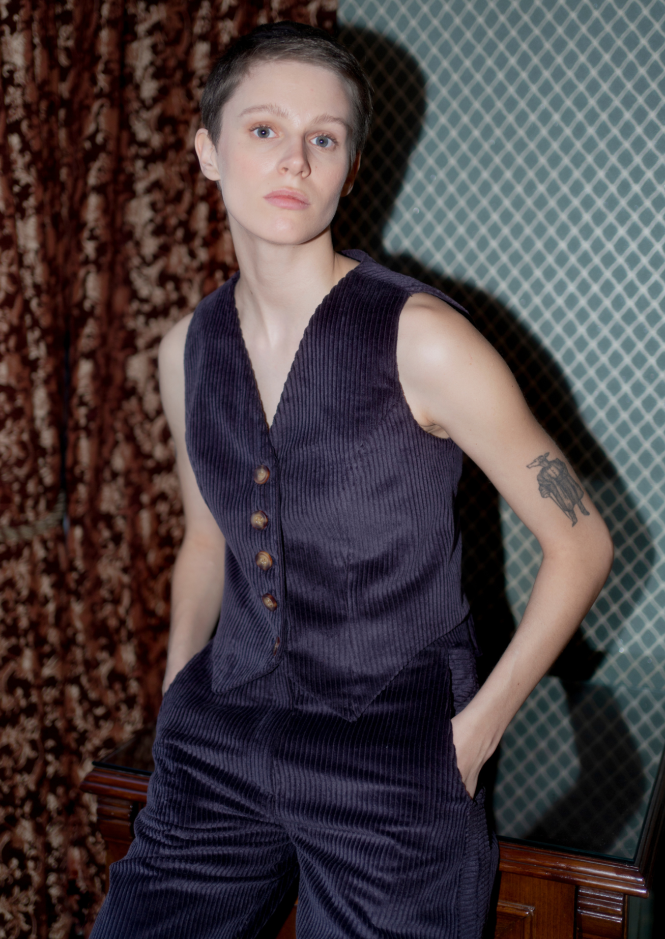 Oh Seven Days-Wyatt Waistcoat Plum-Tops-1-Milagron.com