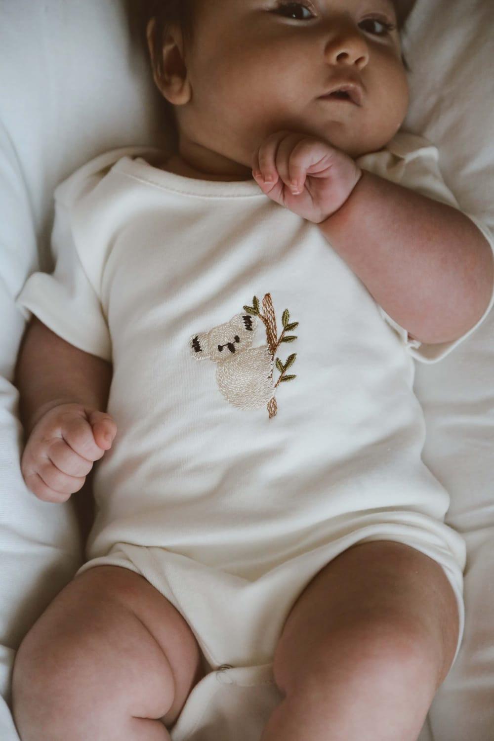 OhLaLaKoala-3'lü Nakışlı Çıt Çıtlı Body - Zıbın Model 1-Body-3-Milagron.com