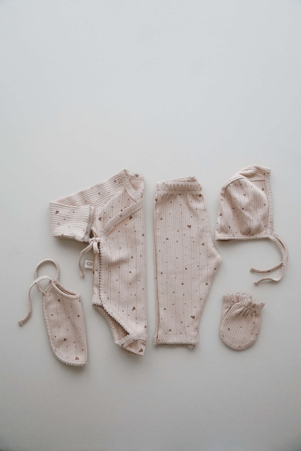 OhLaLaKoala-5li Kruvaze Yenidoğan Set kalp Baskılı-Body-2-Milagron.com