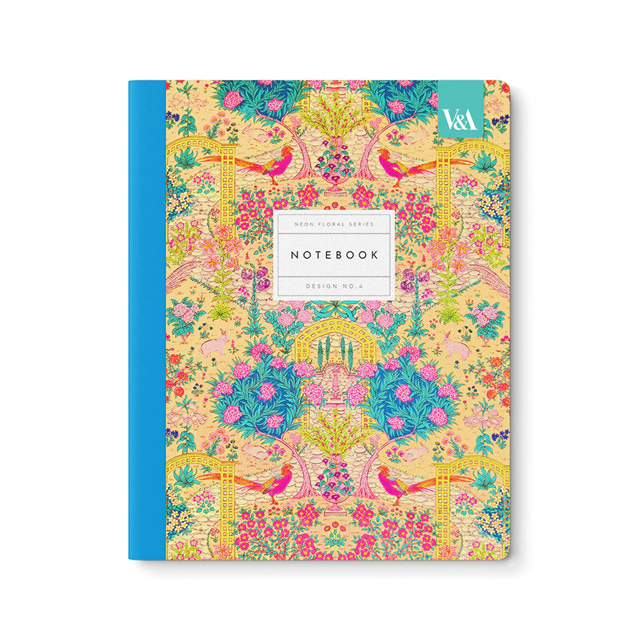 Ohh Deer V&A Tasarımı 8X10 64 Sayfa İNce Kapak Çizgili Defter Neon Floral Ornate Garden Exercise Book 12556