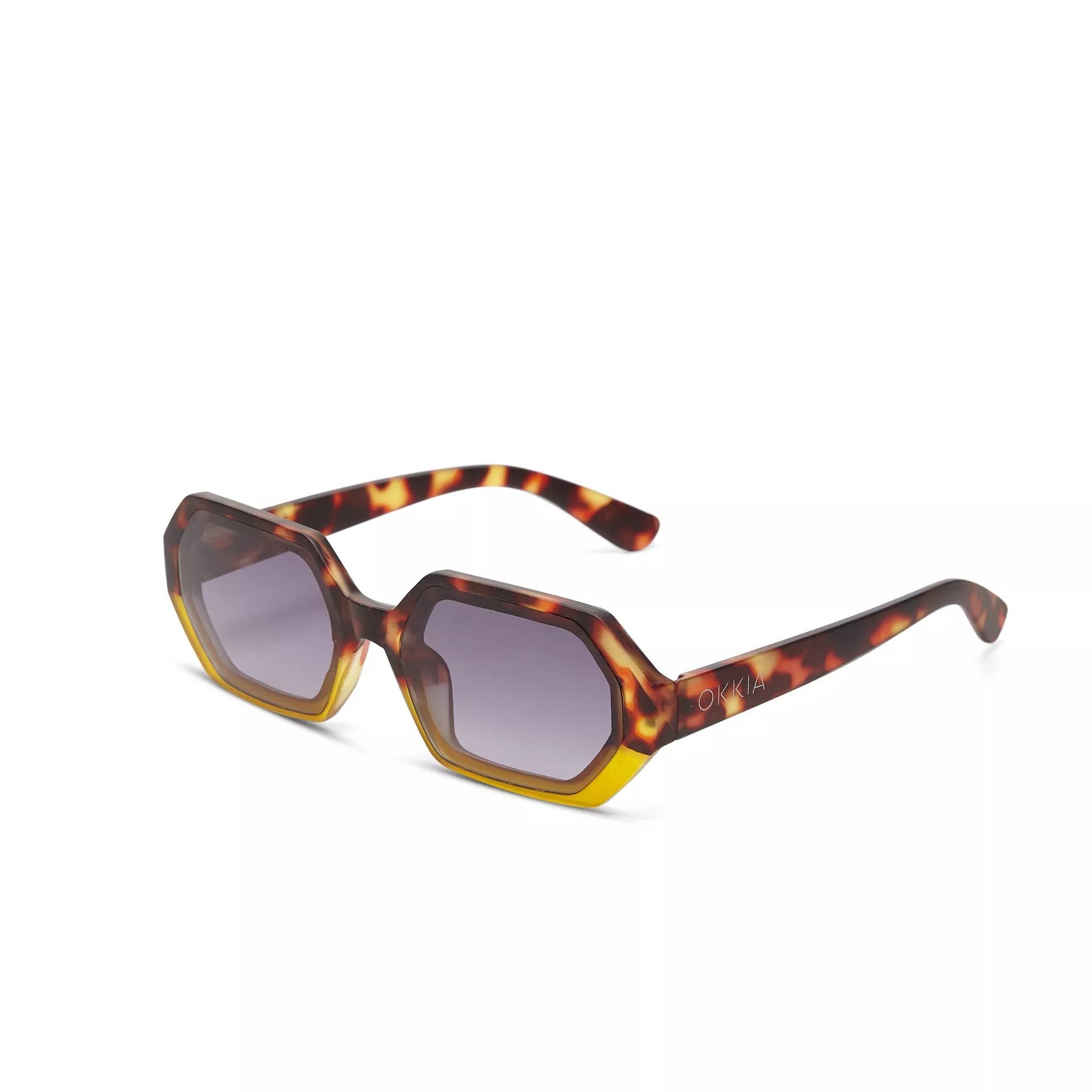 Okkia-Okkia Andrea Altıgen Unisex Güneş Gözlüğü Havana Sarısı-Güneş Gözlüğü-4-Milagron.com