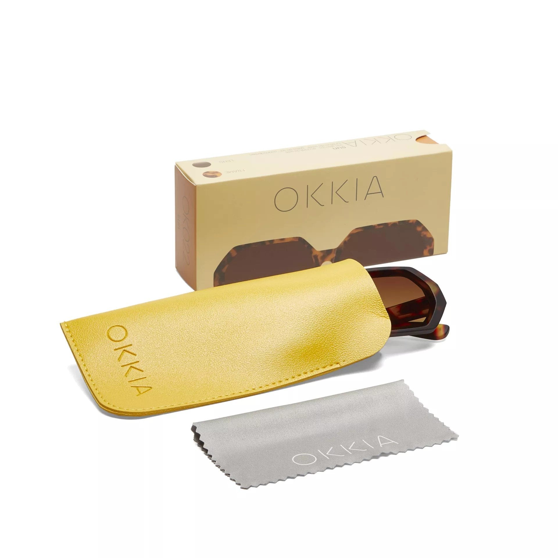 Okkia-Okkia Andrea Altıgen Unisex Güneş Gözlüğü Klasik Havana-Güneş Gözlüğü-9-Milagron.com