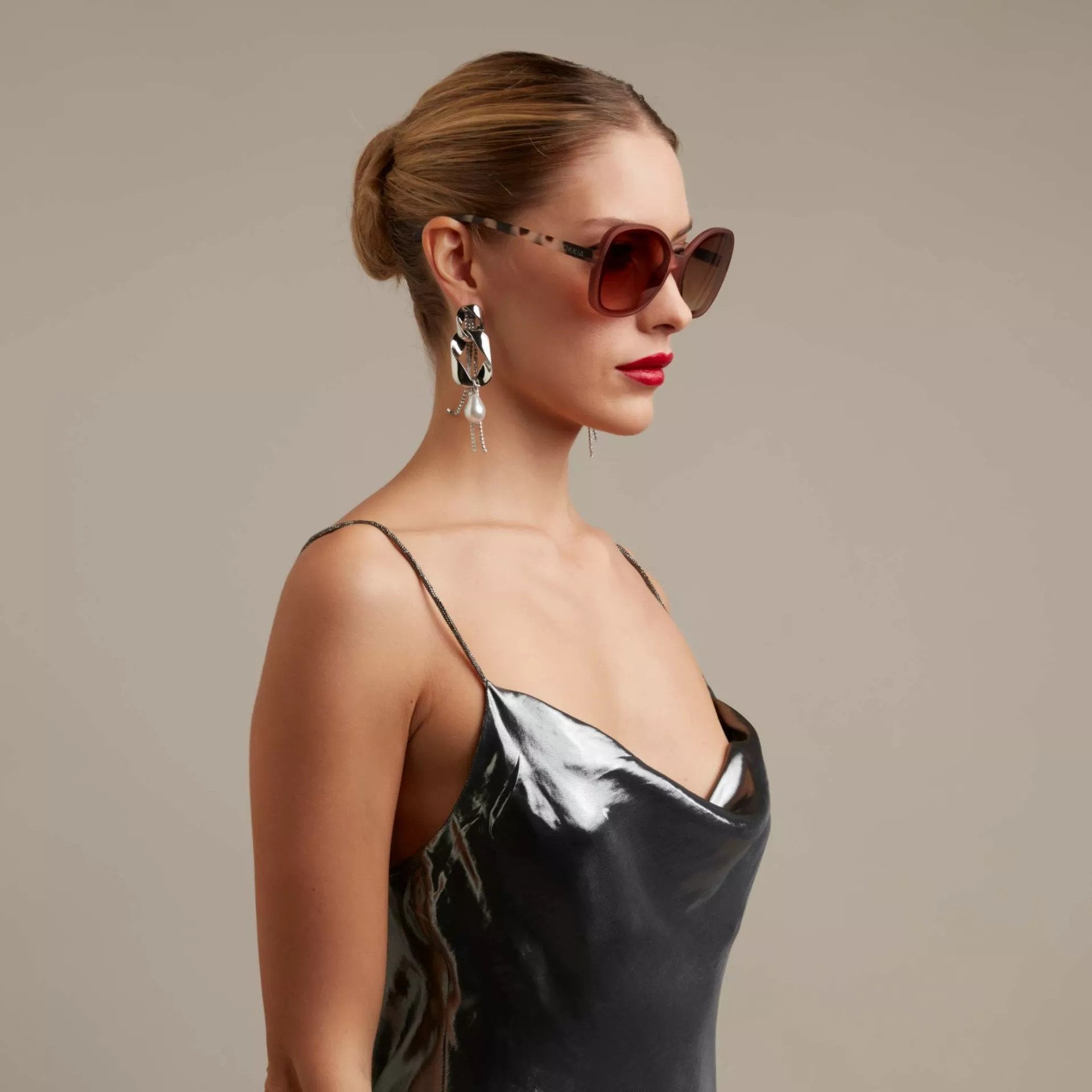 Okkia-Okkia Anna Butterfly Güneş Gözlüğü Havana Pembesi-Güneş Gözlüğü-3-Milagron.com