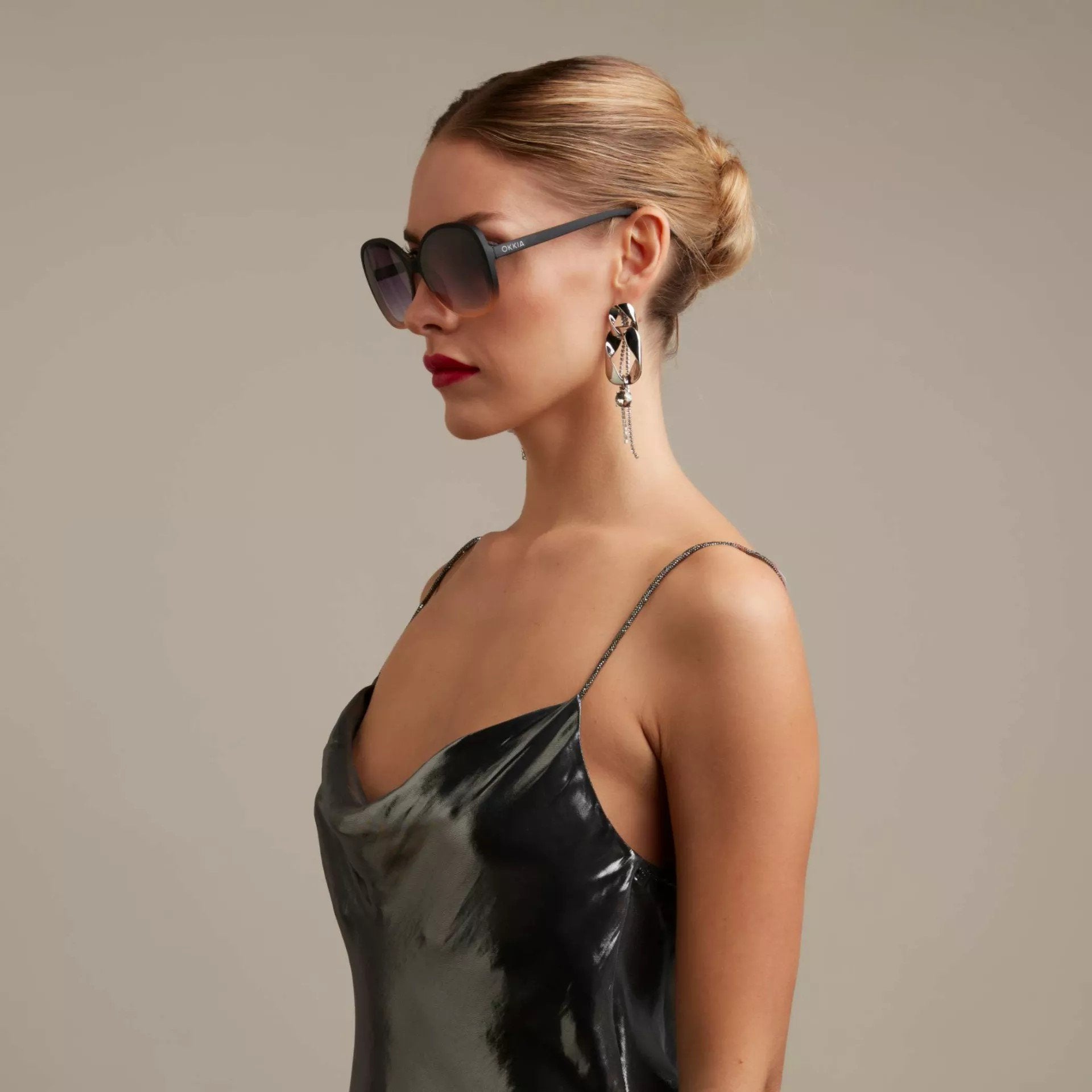 Okkia-Okkia Anna Butterfly Güneş Gözlüğü Siyah Rose-Güneş Gözlüğü-4-Milagron.com