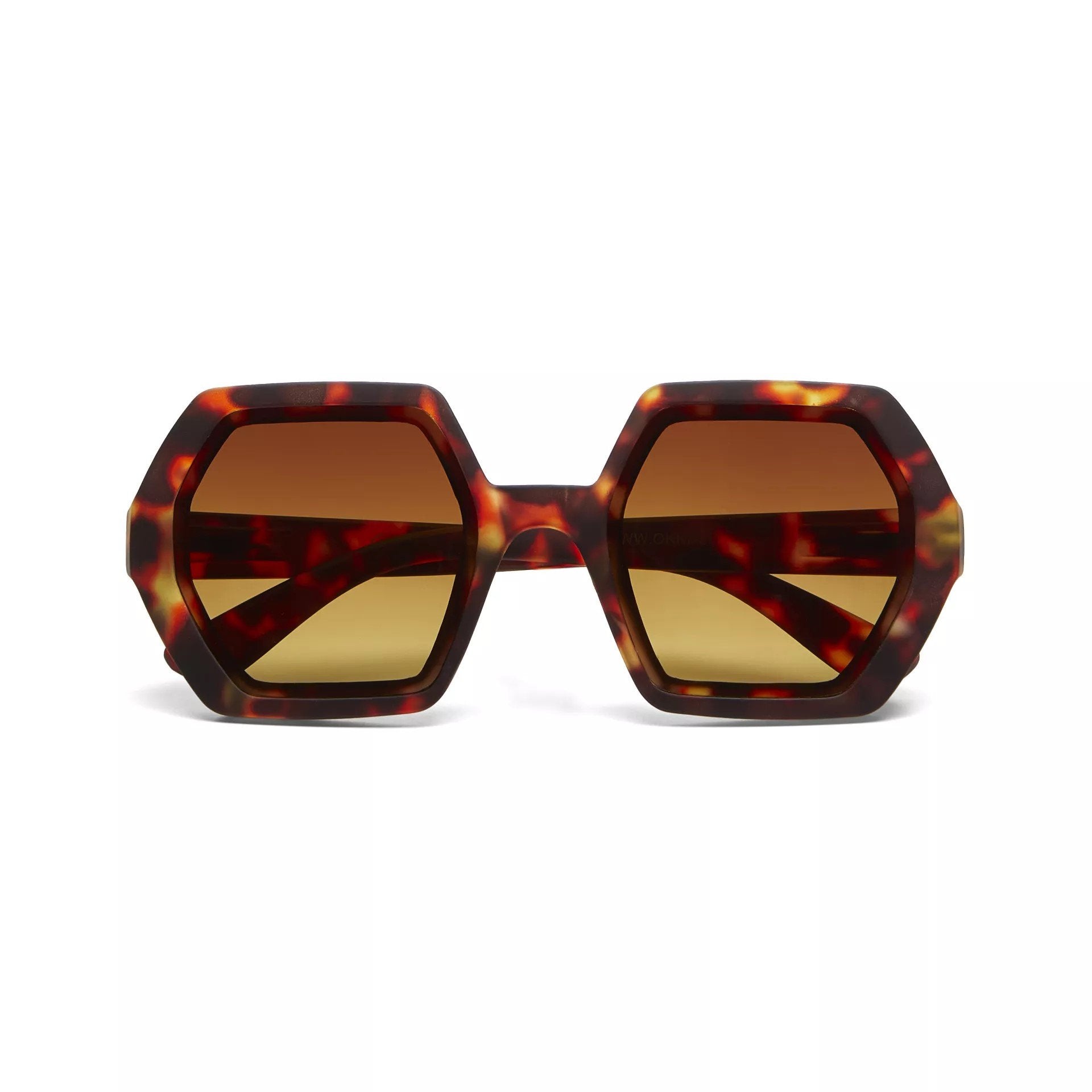 Okkia-Okkia Emma Big Hexagonal Unisex Güneş Gözlüğü Klasik Havana-Güneş Gözlüğü-1-Milagron.com