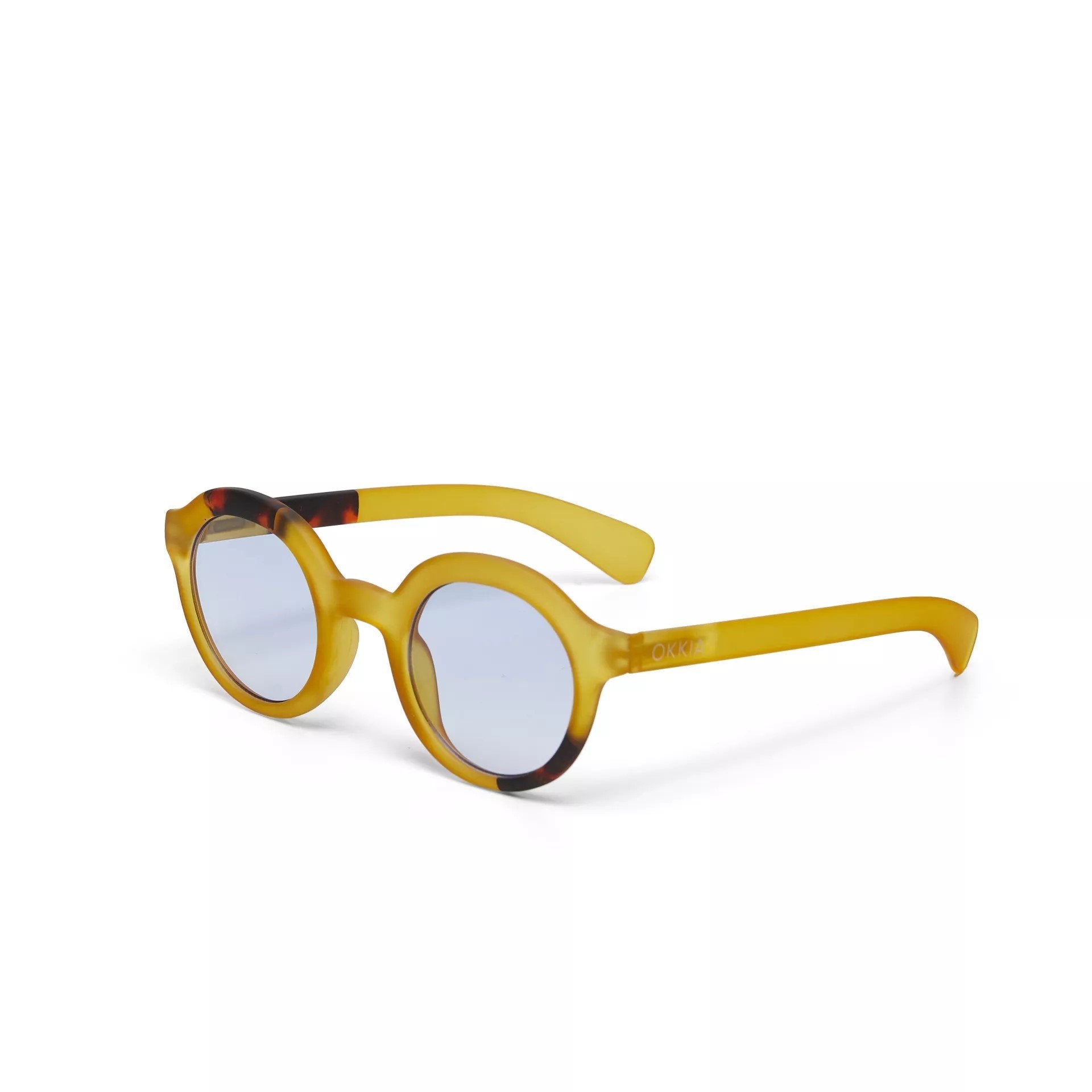 Okkia-Okkia Lauro Unisex Yuvarlak Sarı Havana Güneş Gözlüğü Siyah Degrade Mavi Gradyan-Güneş Gözlüğü-2-Milagron.com