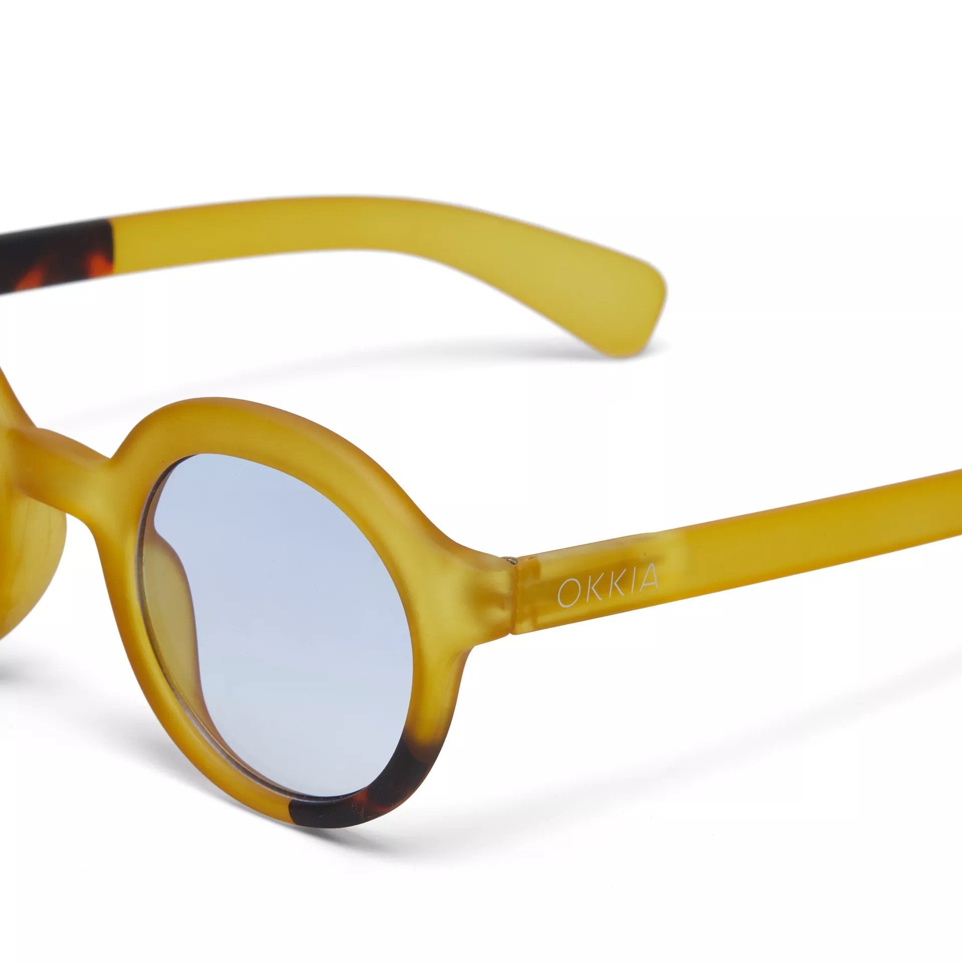 Okkia-Okkia Lauro Unisex Yuvarlak Sarı Havana Güneş Gözlüğü Siyah Degrade Mavi Gradyan-Güneş Gözlüğü-3-Milagron.com