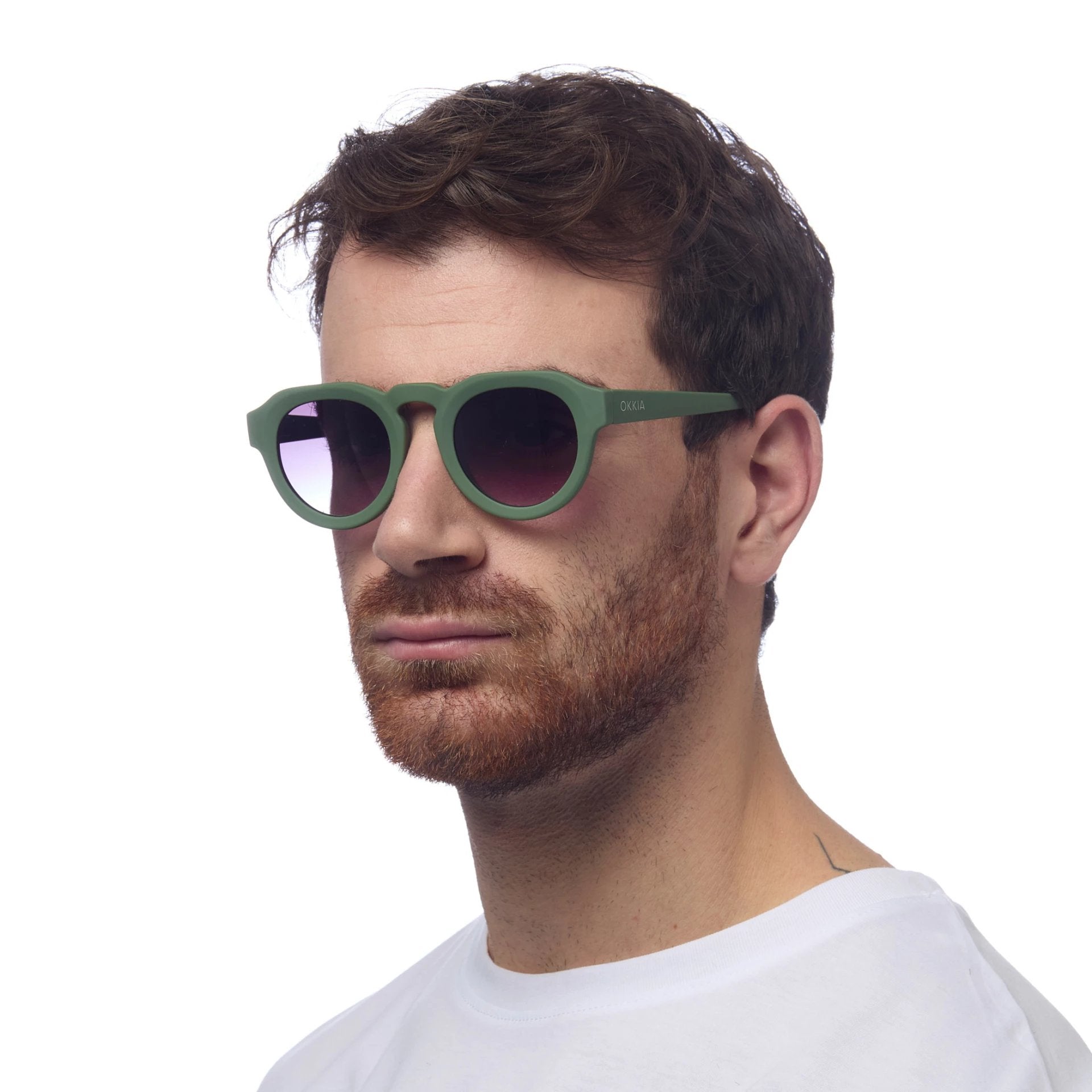 Okkia-Okkia Zeno Round Unisex Verde Güneş Gözlüğü Siyah Degrade-Güneş Gözlüğü-3-Milagron.com