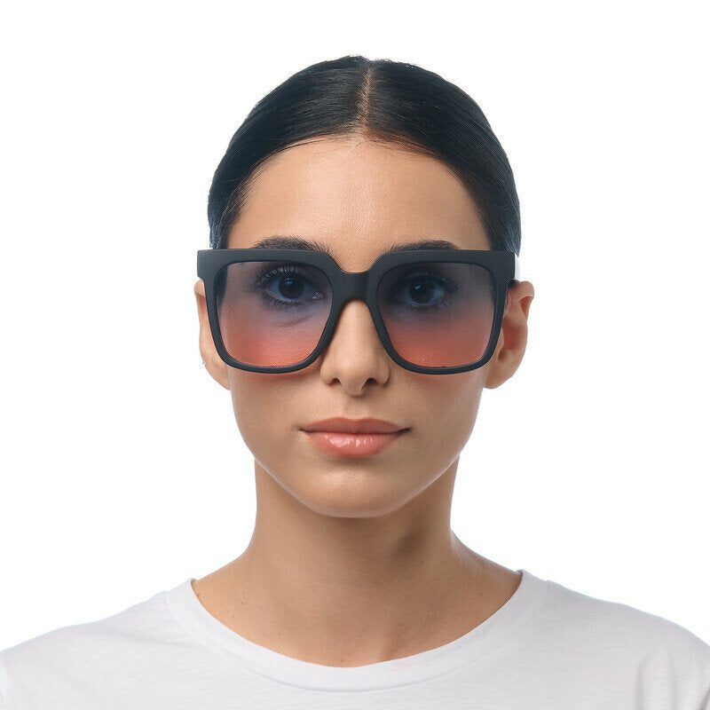 Okkia Roma Unisex Güneş Gözlüğü Siyah / Lens: Mavi/Pembe Gradyan