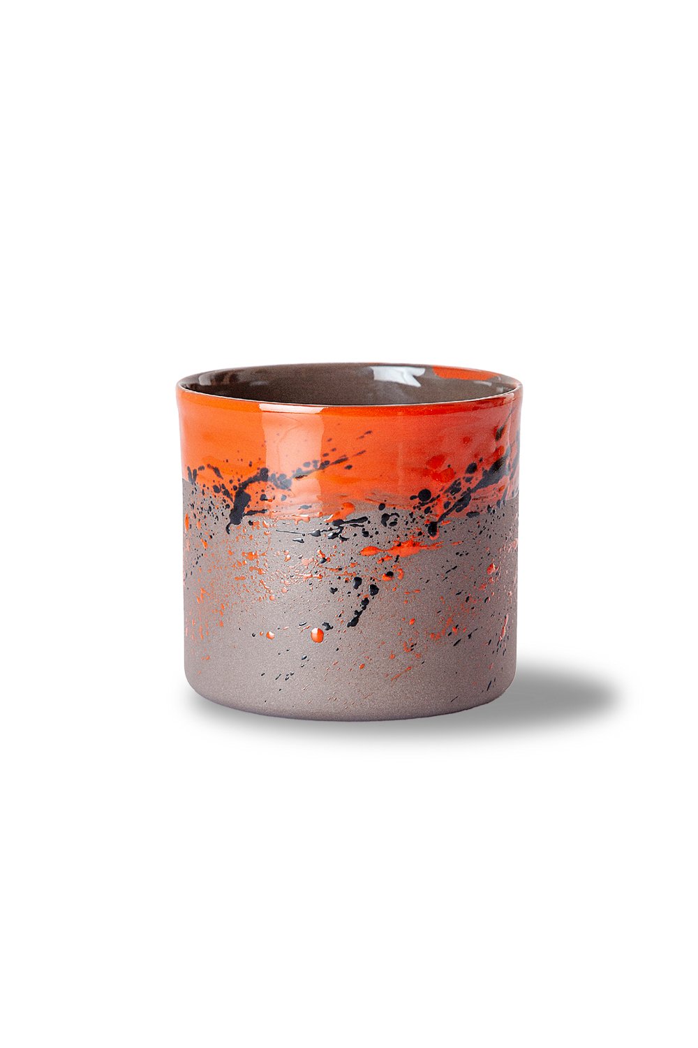 Only Cocoon-Flux Kahverengi & Kırmızı El Yapımı Porselen Bardak-Bardak-1-Milagron.com